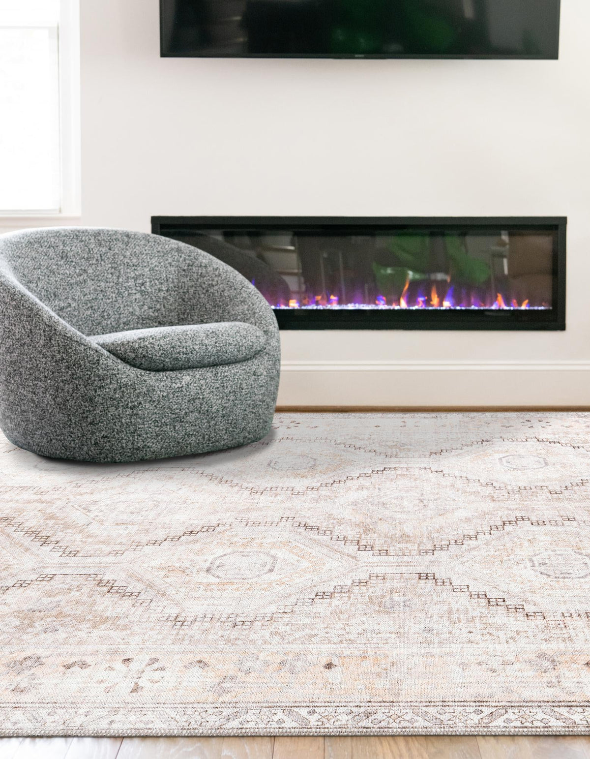 Yara Karan Ivory and Beige/Brown | Supplier rug image / alternate view