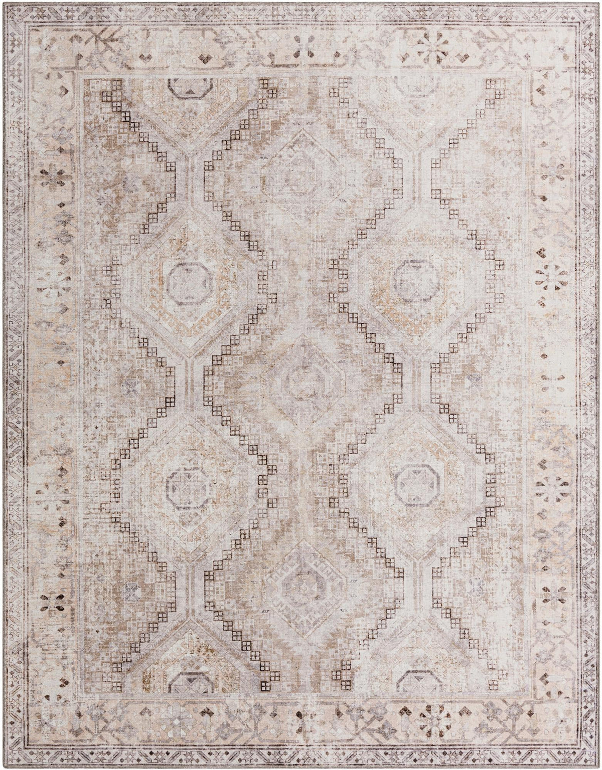 Yara Karan Ivory and Beige/Brown | Overhead rug, default SKU 3211766