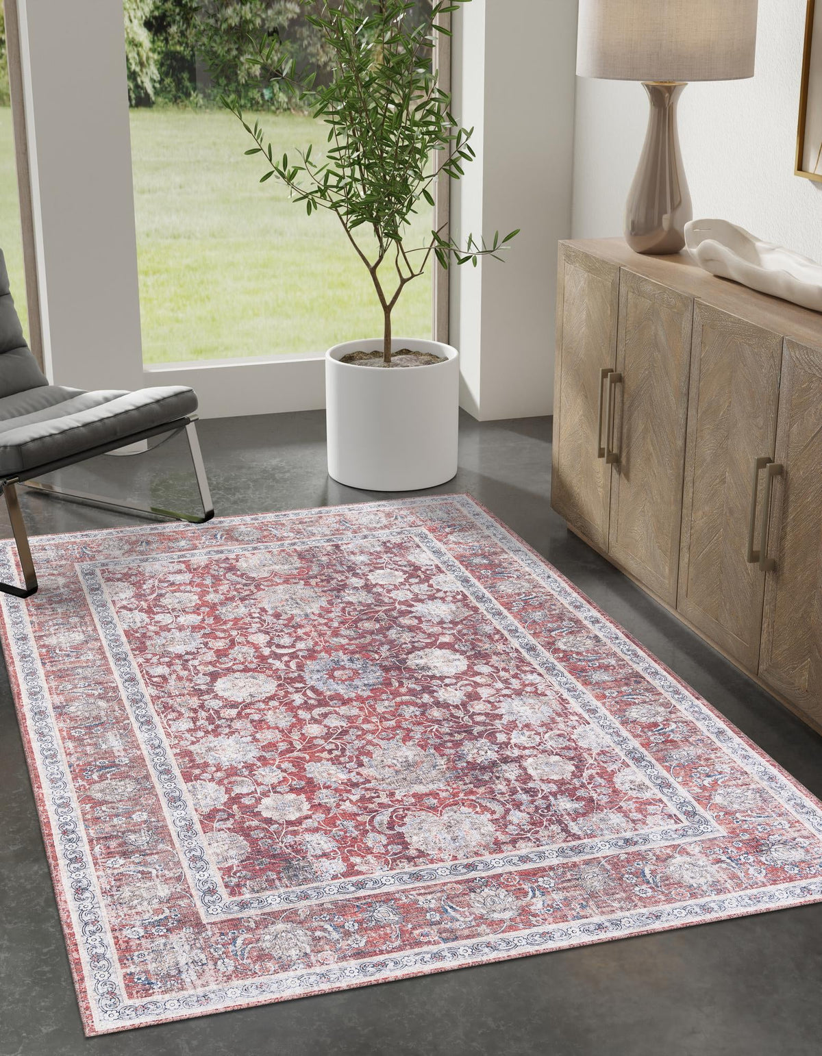Yara Samarth Antique Red & Beige Area Rug lifestyle Rectangle