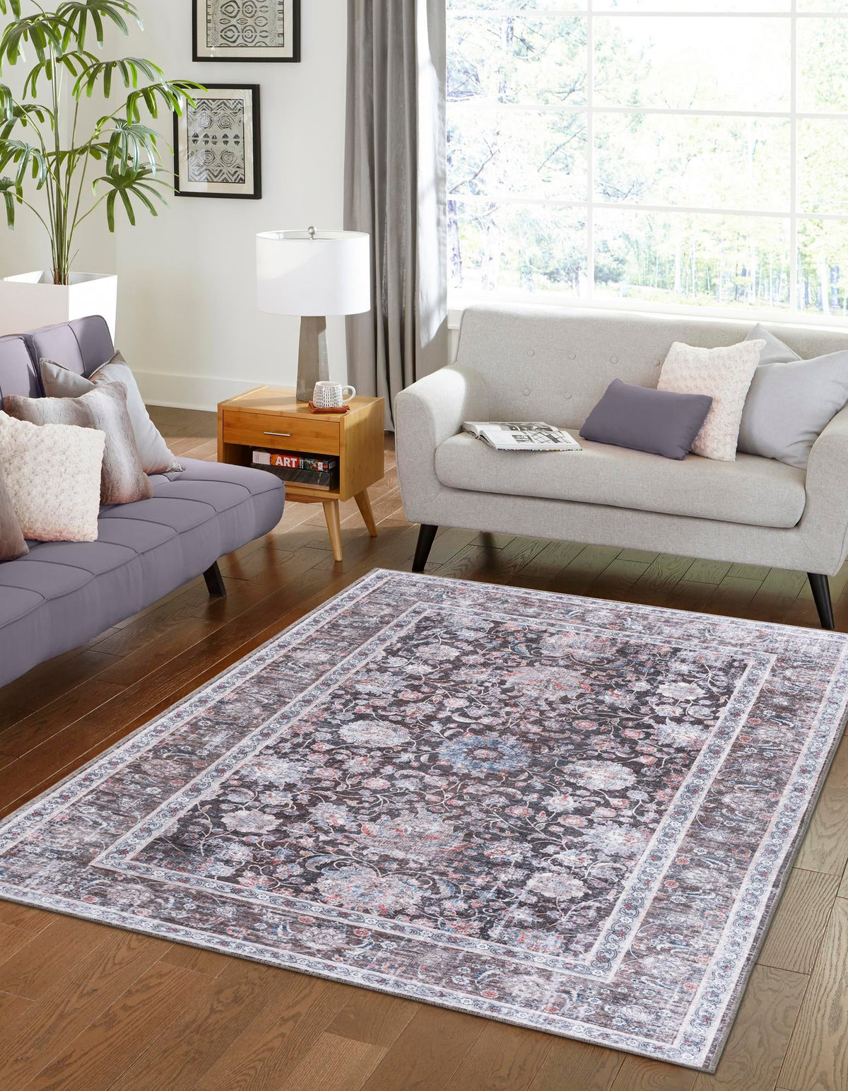 Yara Samarth Pecan Brown & Beige Area Rug lifestyle Rectangle