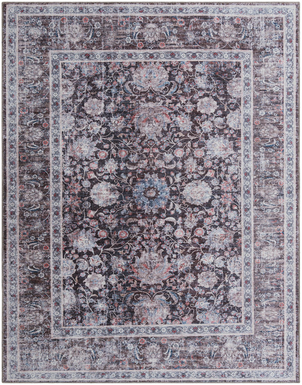 Yara Samarth Pecan Brown & Beige Area Rug overhead Rectangle 7' 10" x 10'