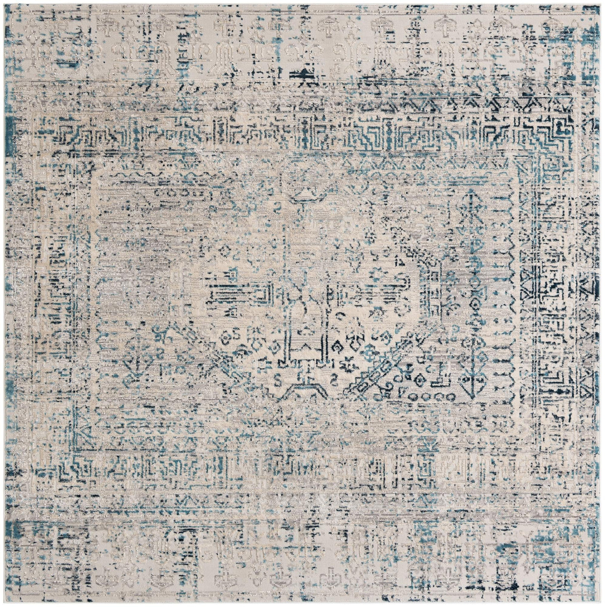 Finsbury Ivory & Blue/Gray Area Rug: manufacturer original alternate detail, shape, or backing