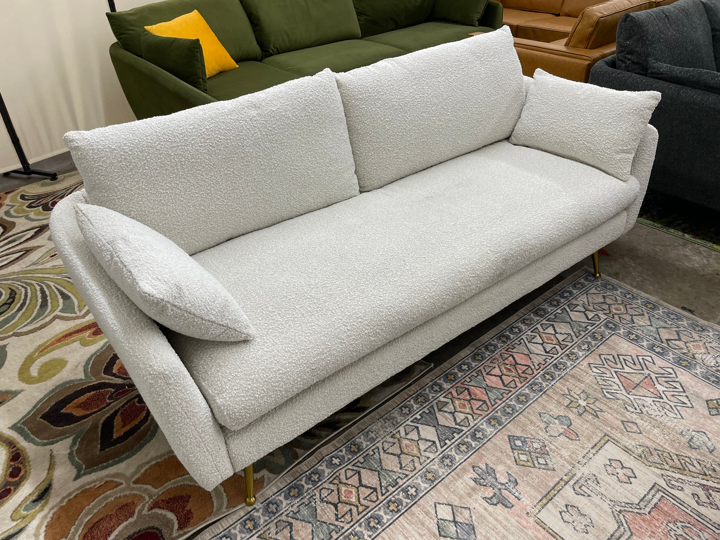 White Boucle' Park Sofa + ottoman