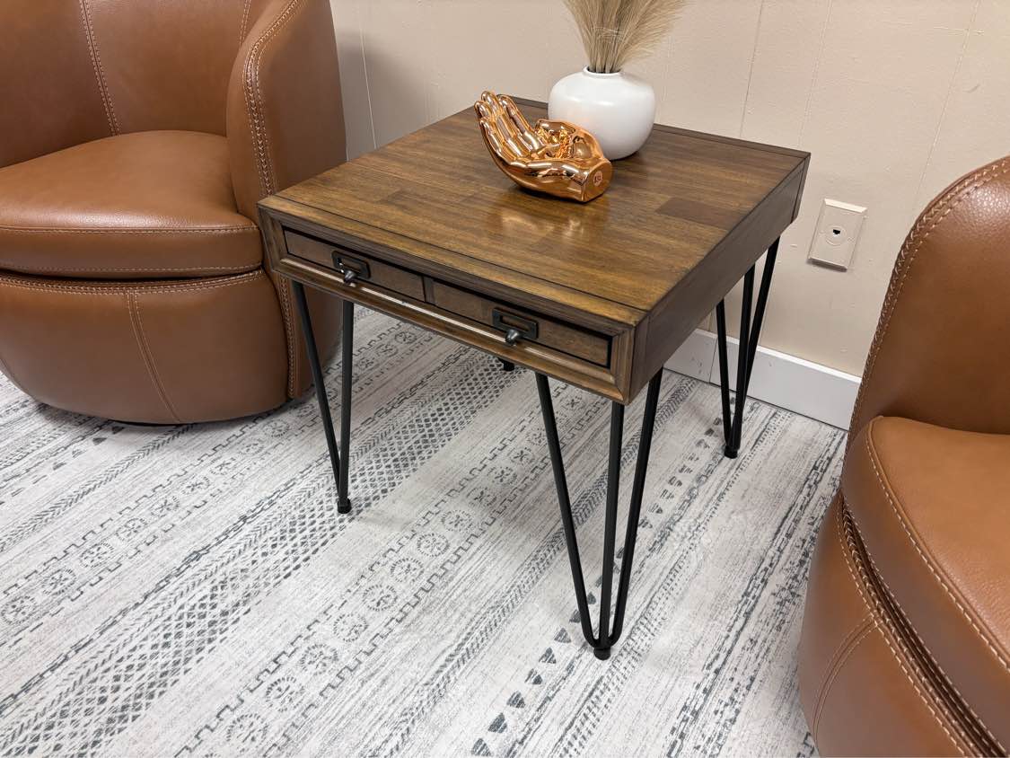 Walnut Boone End Table - Reclaimed Elegance