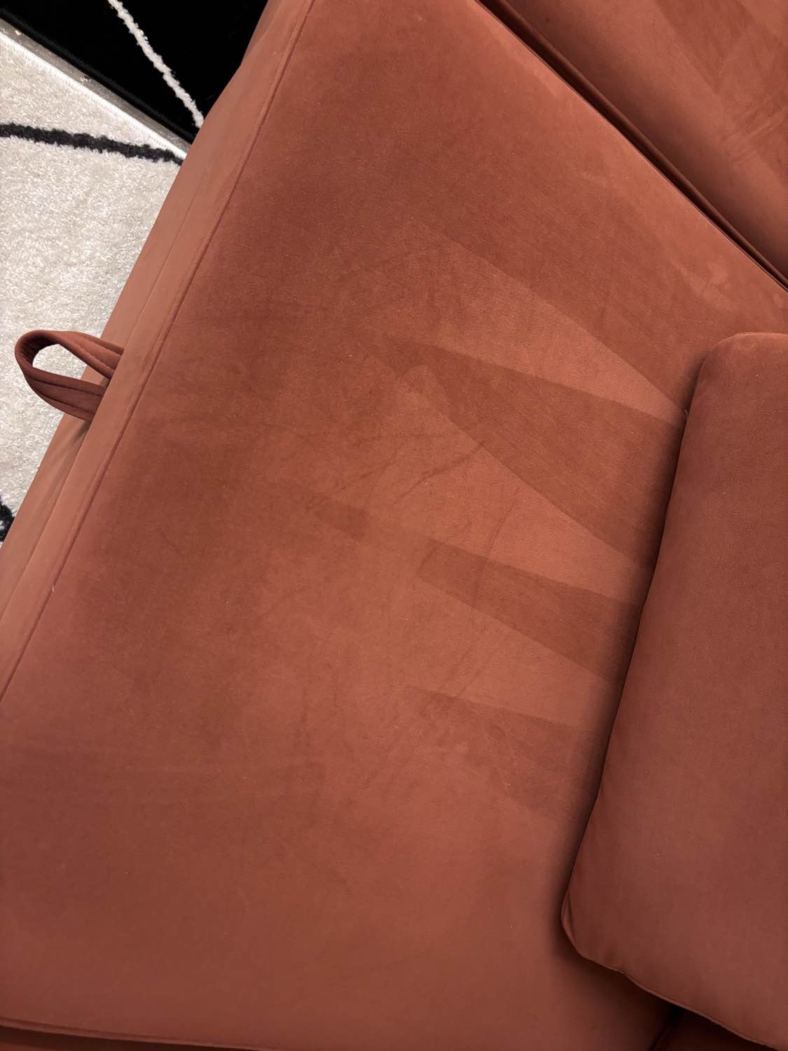 Rust Velvet World Market Montclair Modular Sofa + Storage Ottoman - Reclaimed Elegance