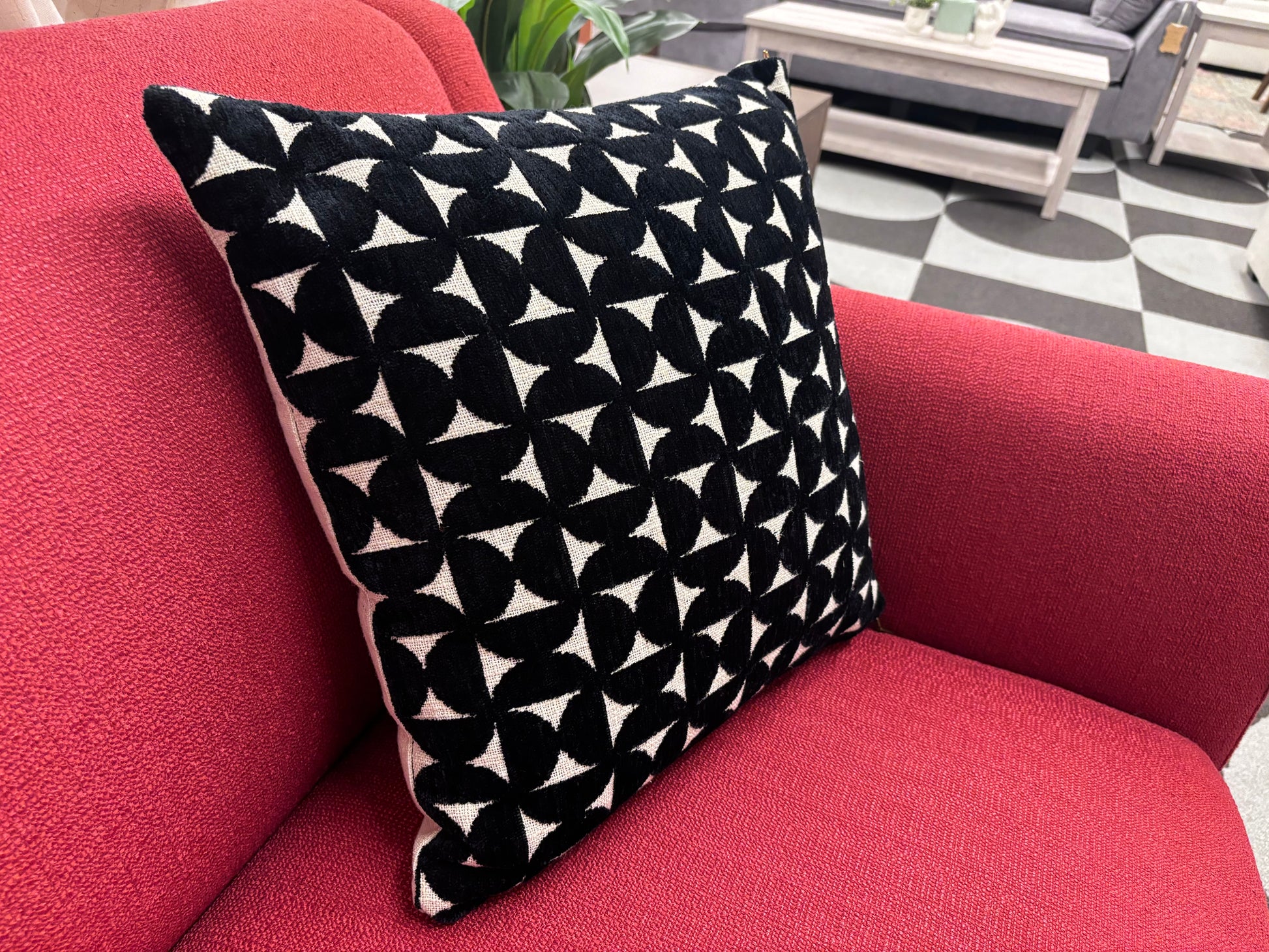 Geometric Patterned Pillow - Reclaimed Elegance