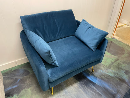 Blue Velvet Park Lounge Chair