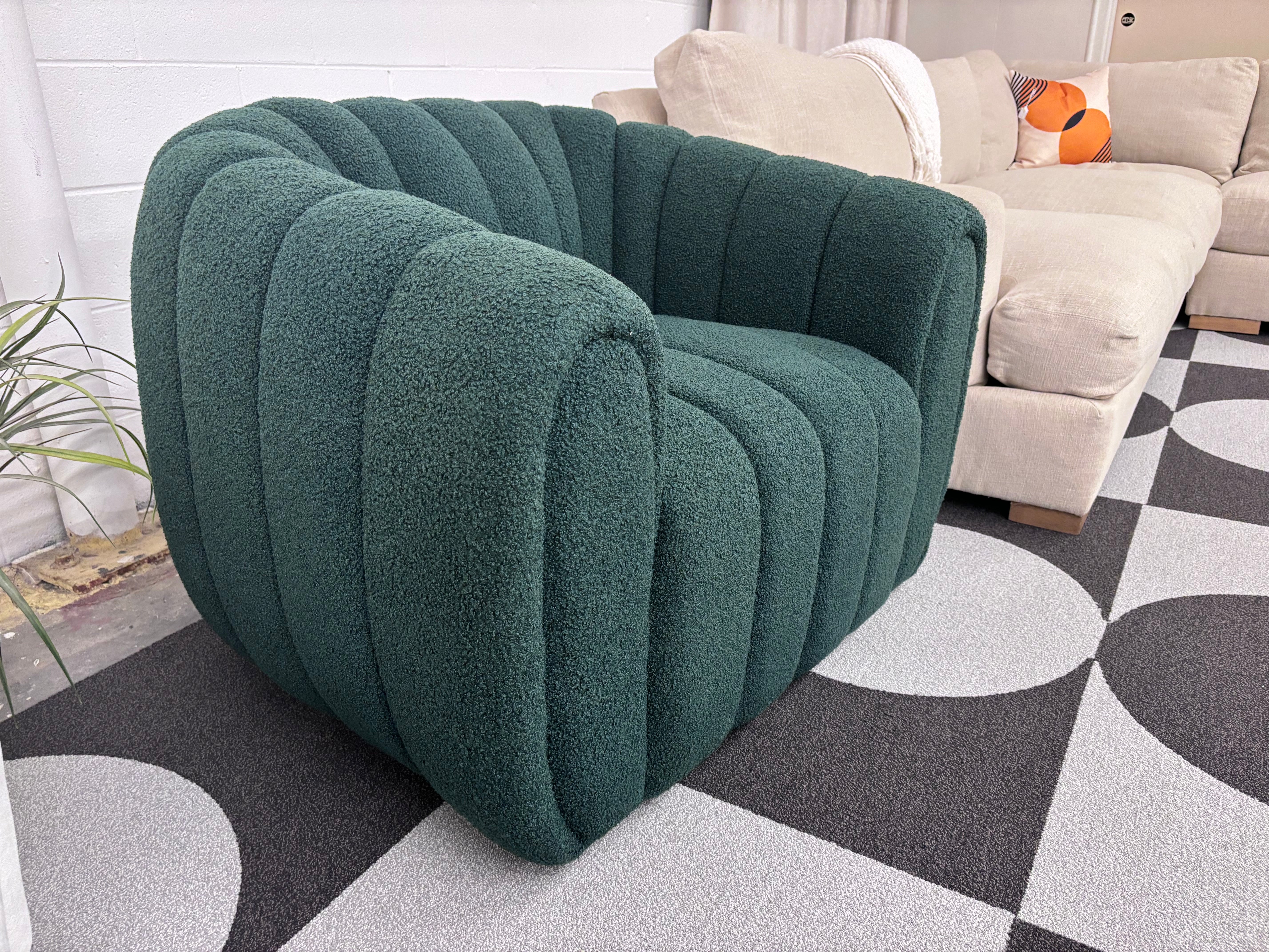 Hunter Green Flamingo Swivel Chair