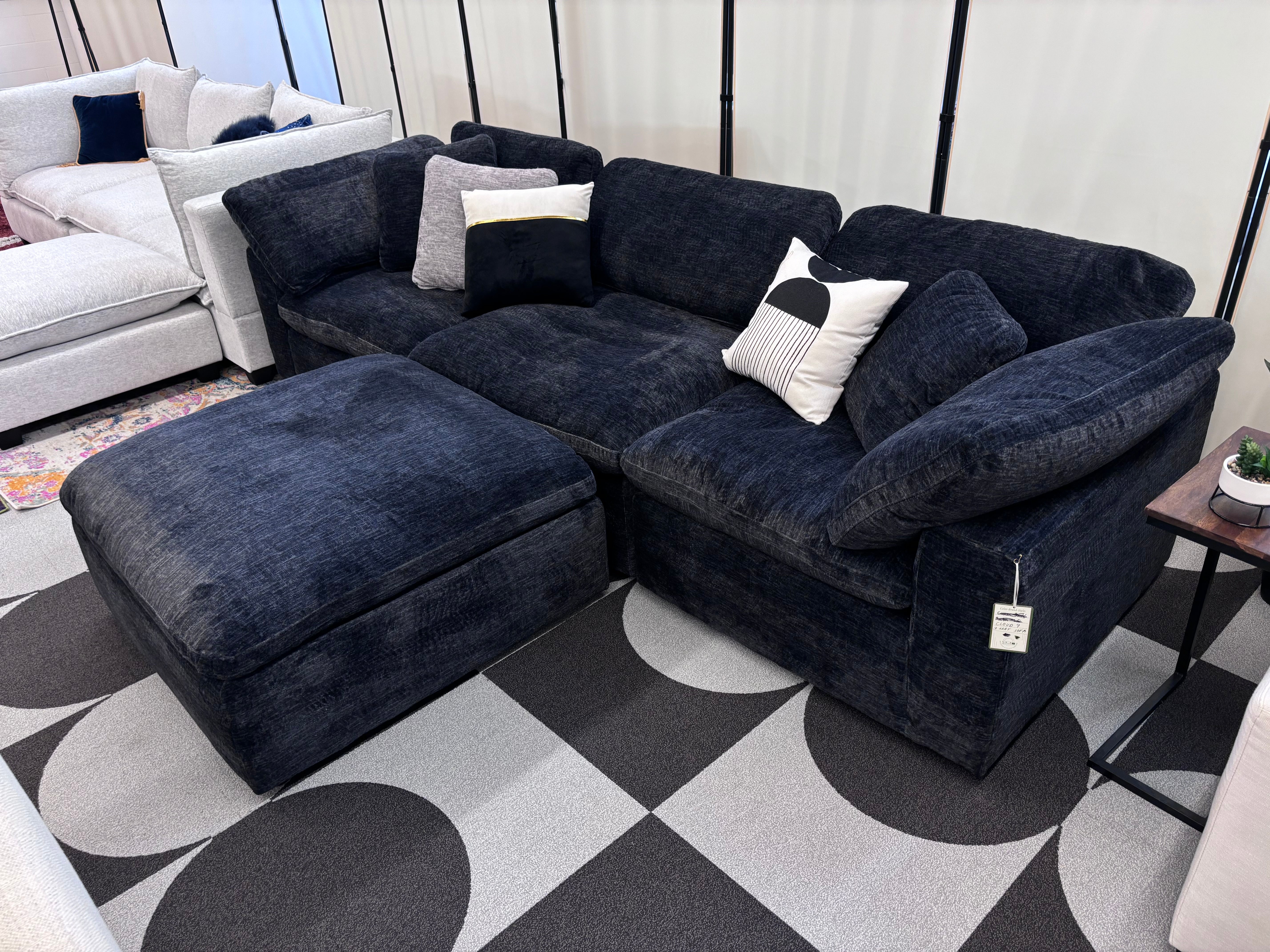 Obsidian Charcoal Cloud 9 Modular Sofa + Ottoman