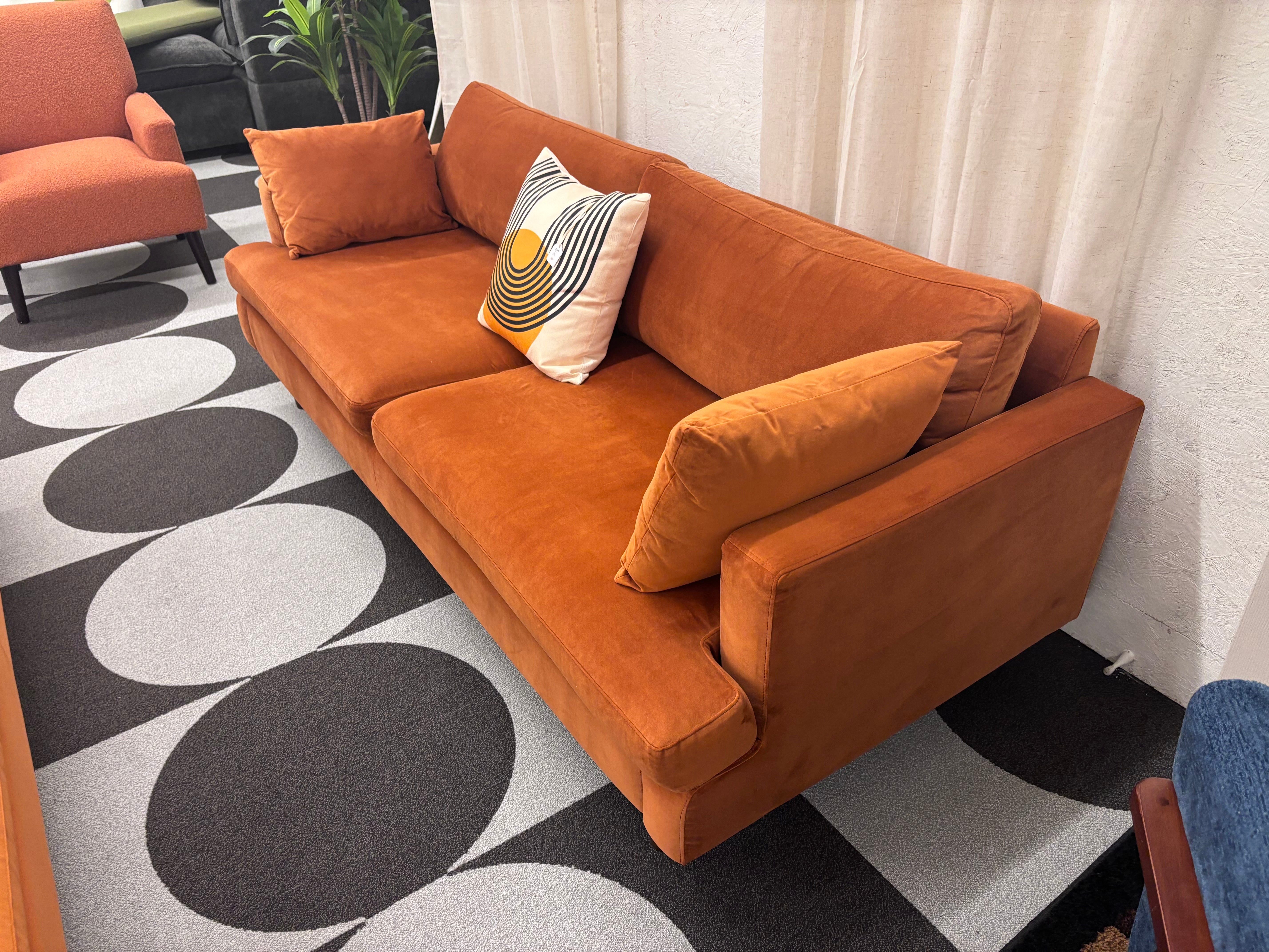 Rust Velvet All Modern Laguna Sofa
