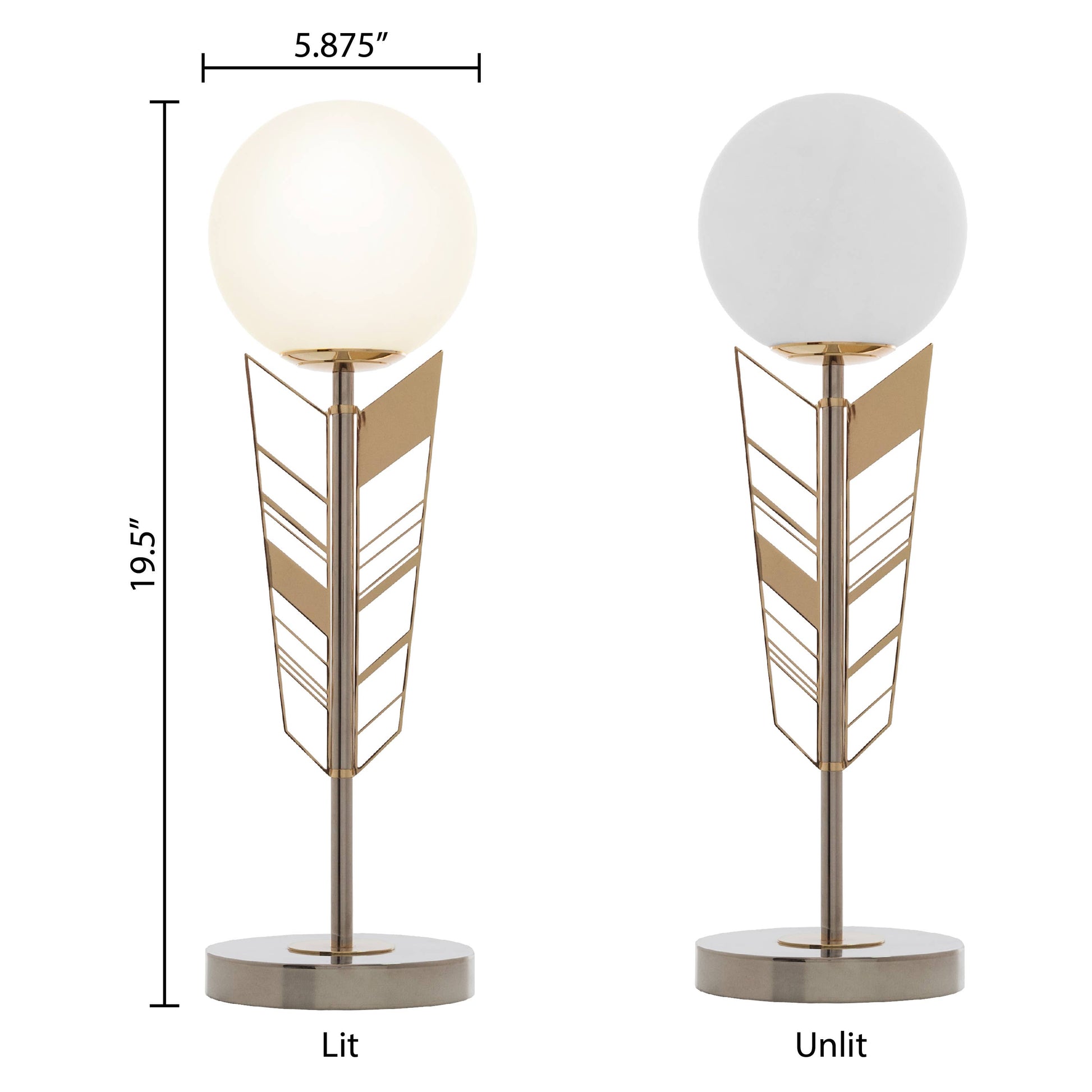 Gold & Silver Jessie Globe Shade Table Lamp - Reclaimed Elegance