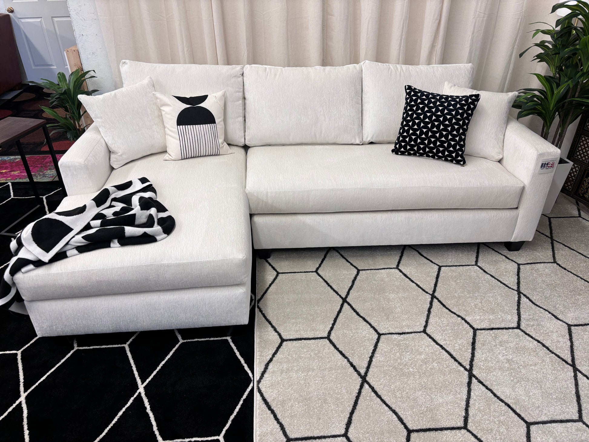 Ivory Cream Harpeth Chaise Sectional - Reclaimed Elegance