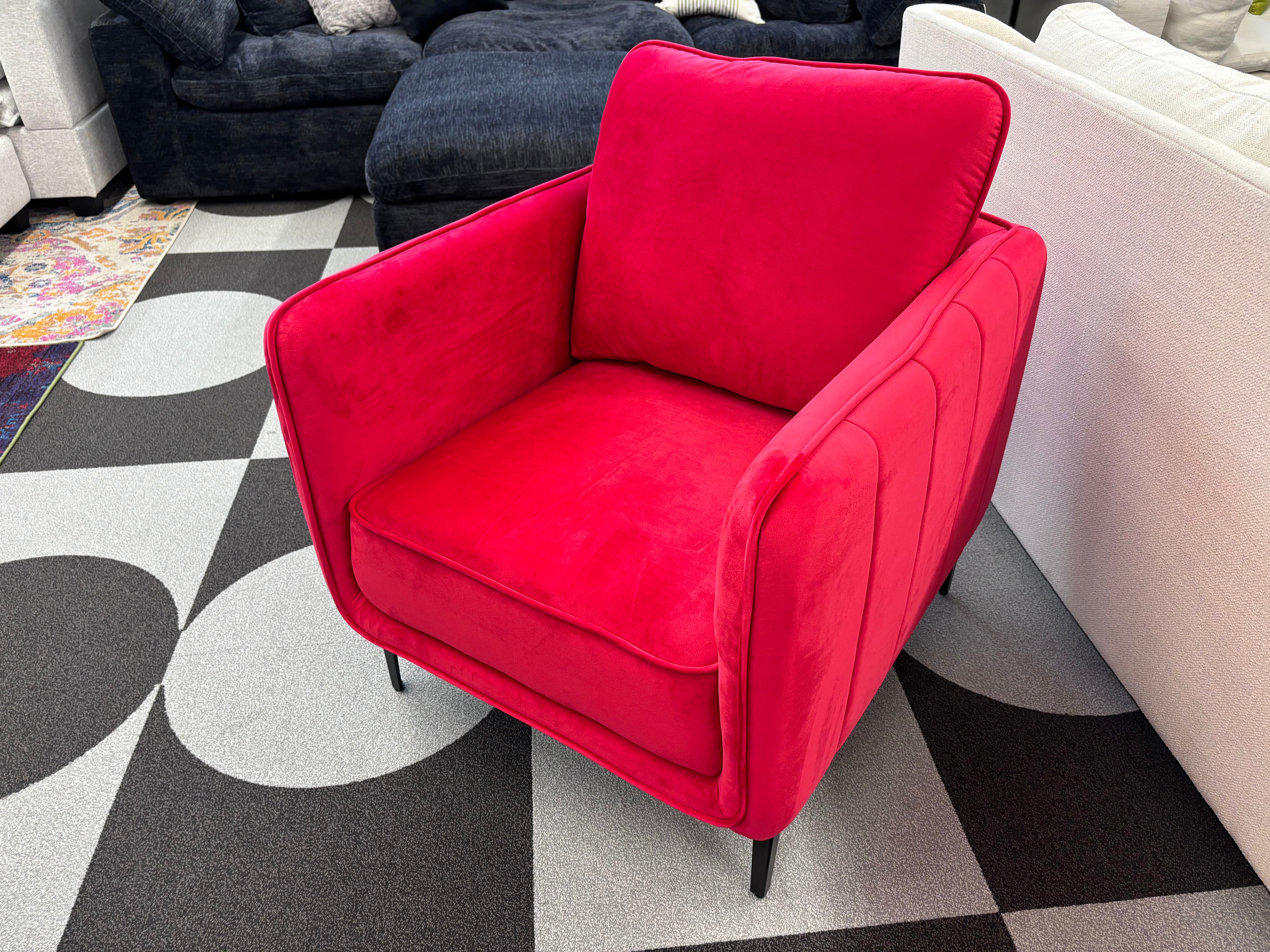 Red Velvet Rae Armchair