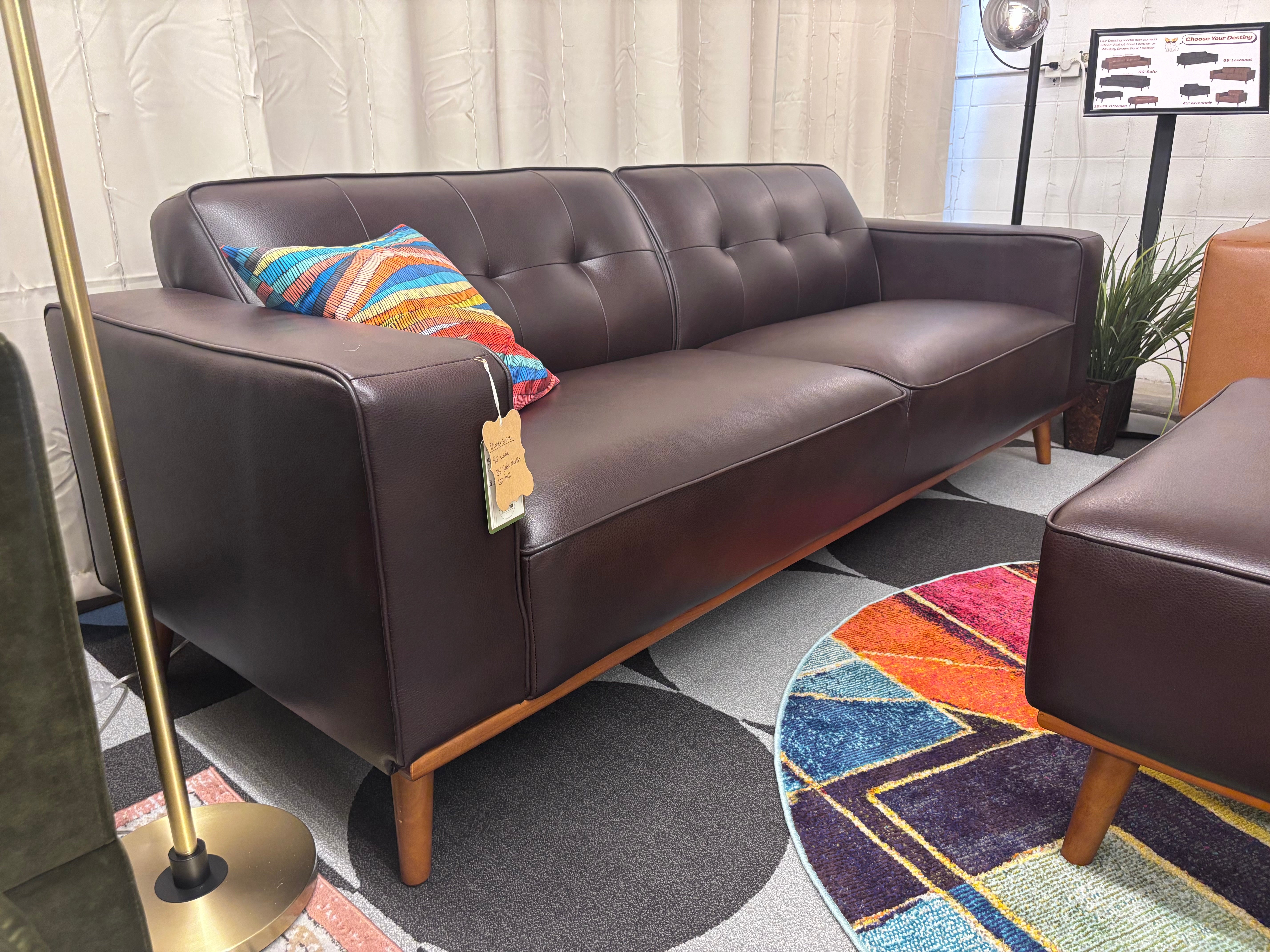 Destiny Faux Leather Sofa