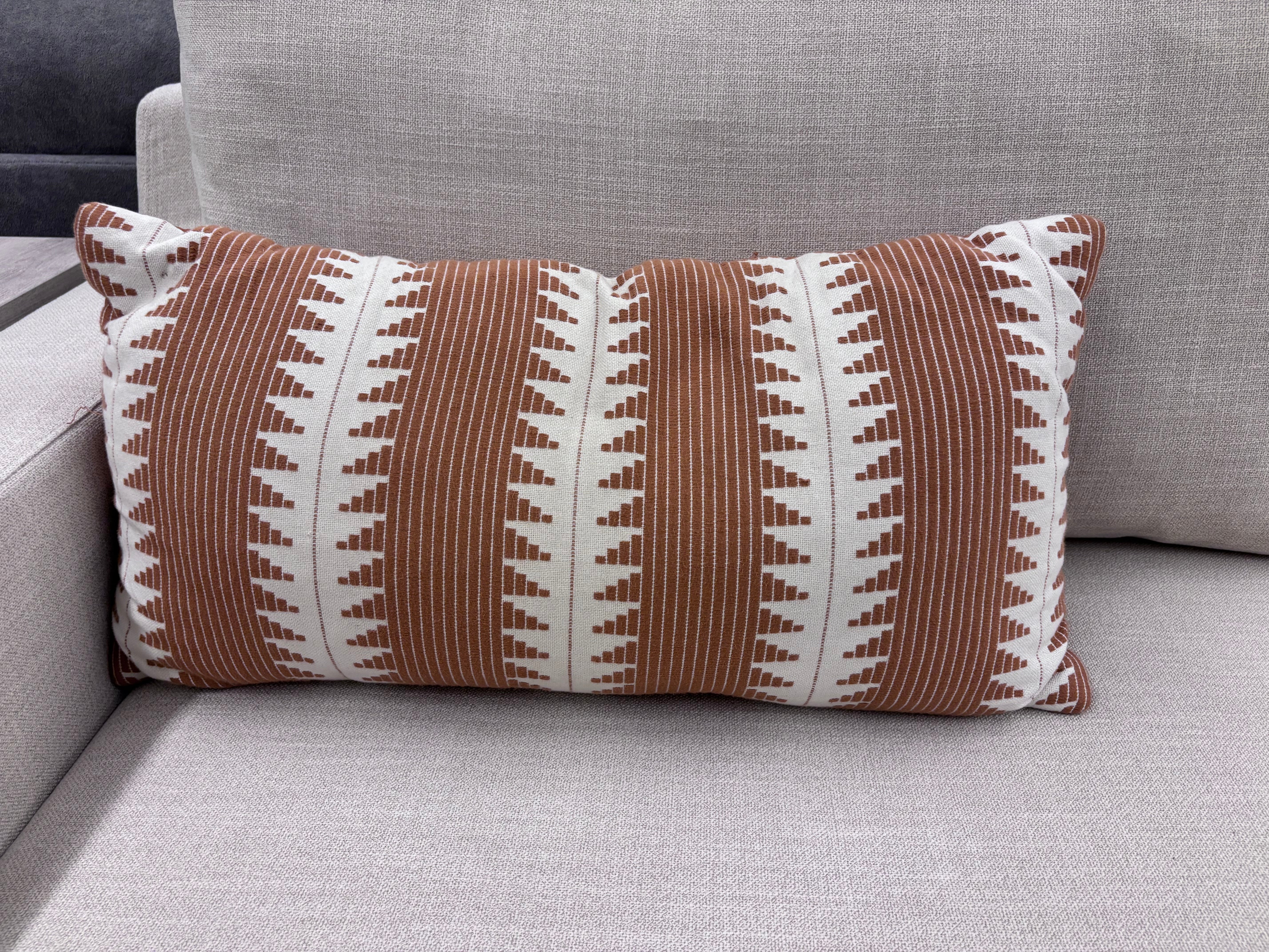 Terracotta Rectangle Patterned Pillow - Reclaimed Elegance