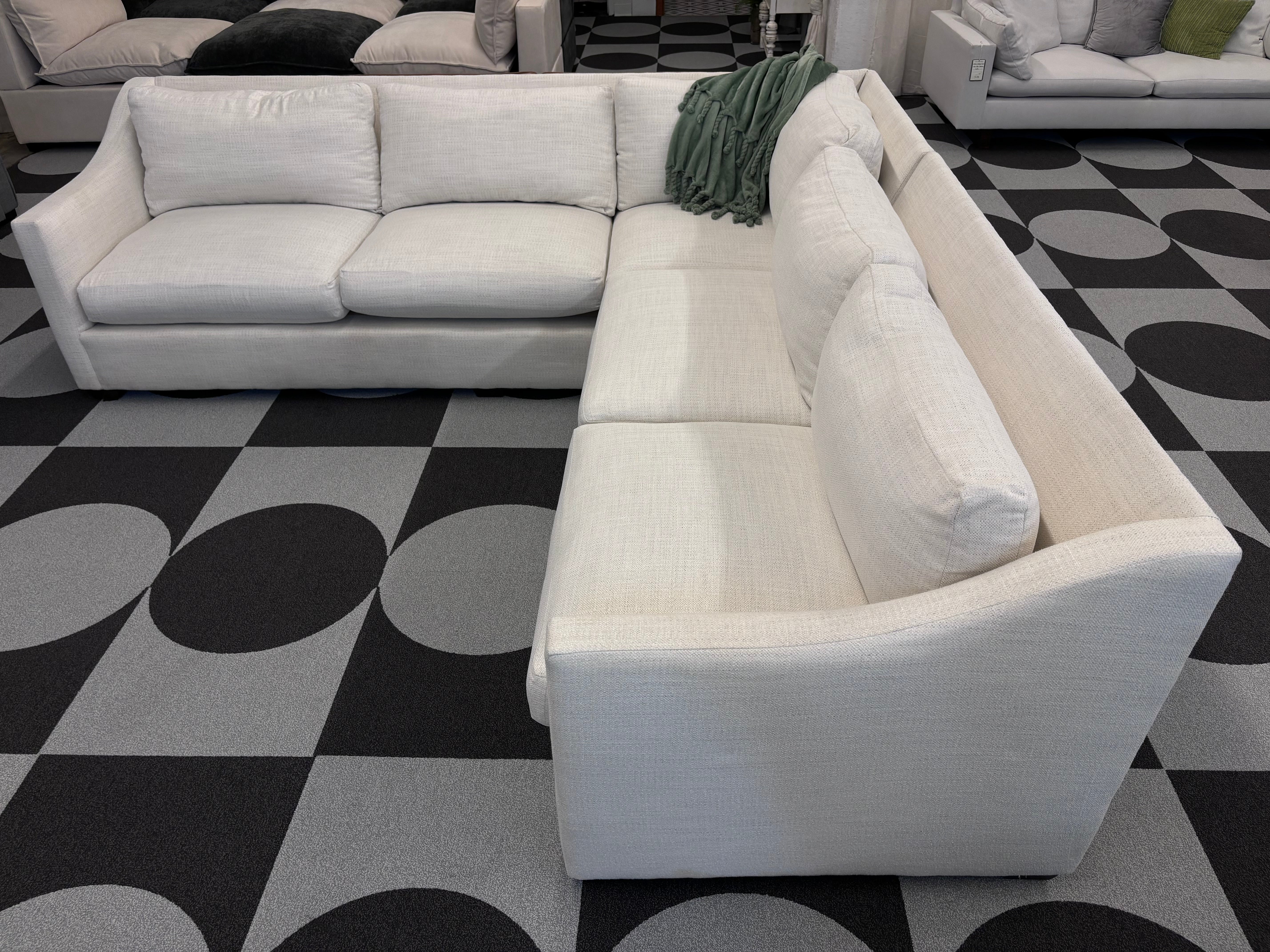Textured Ivory Rowe Furniture 2 piece Corner Sectional