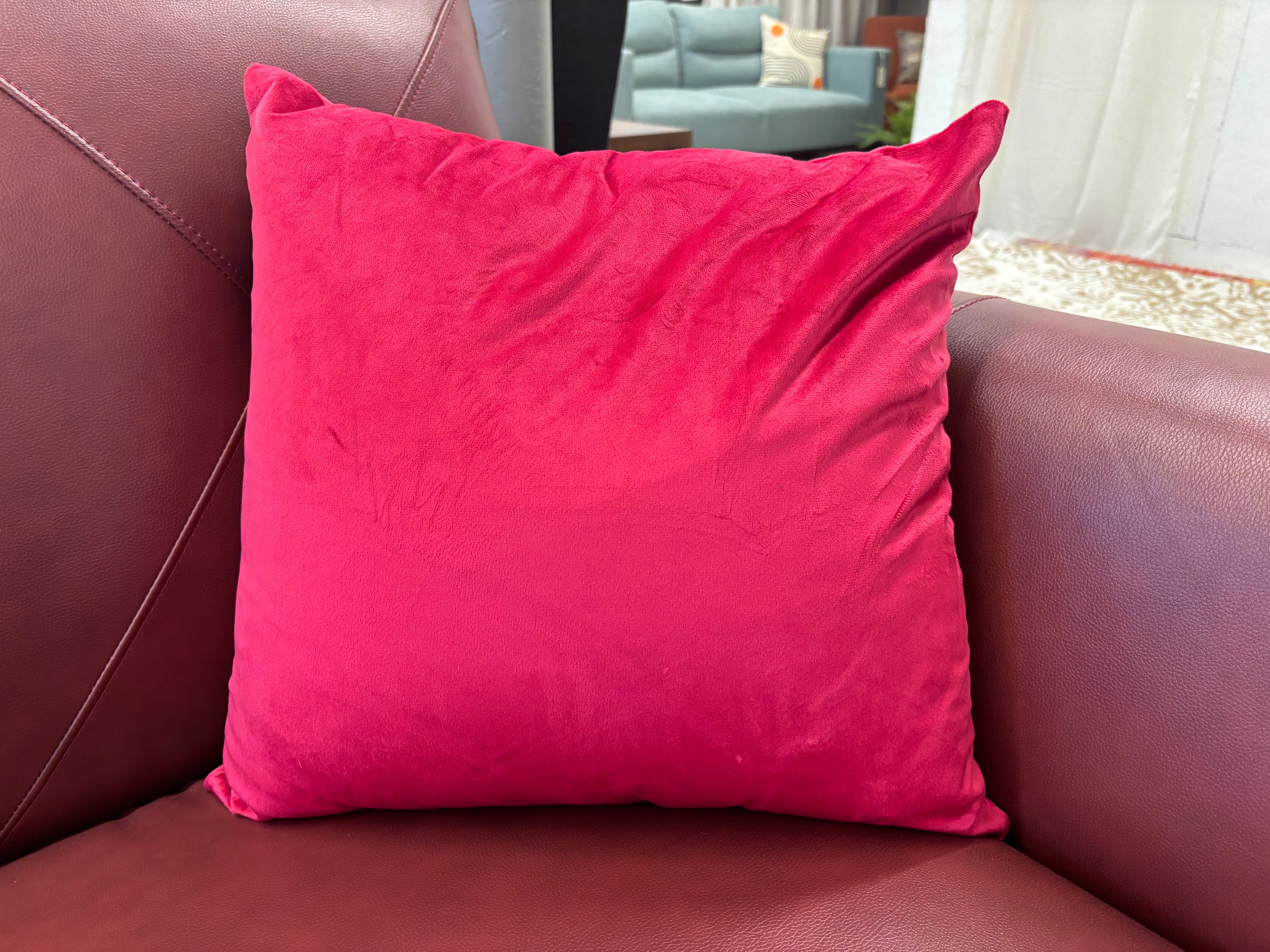 Cherry Red Velvet Pillow