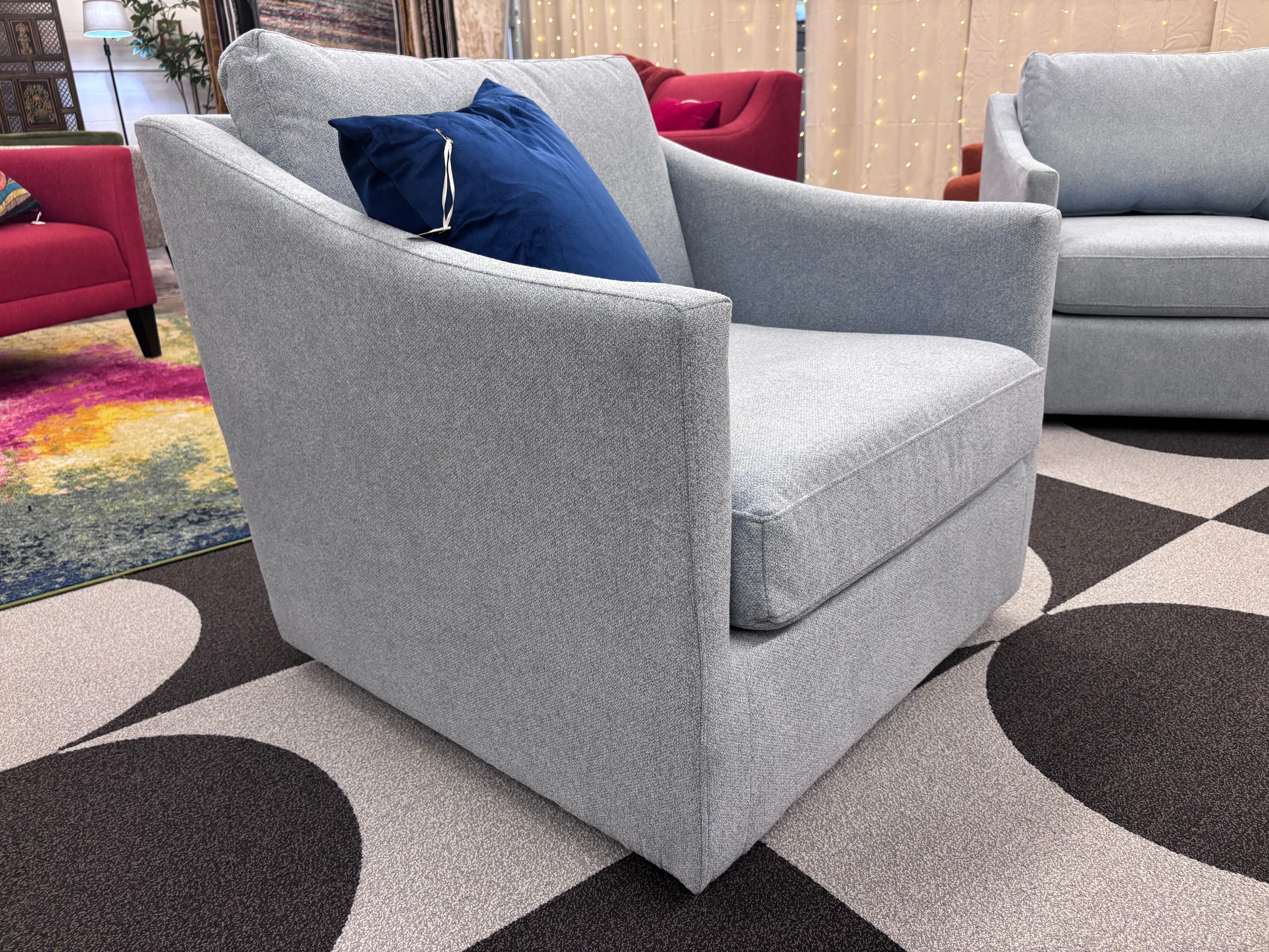 Freya Blue Acacia Swivel Chair