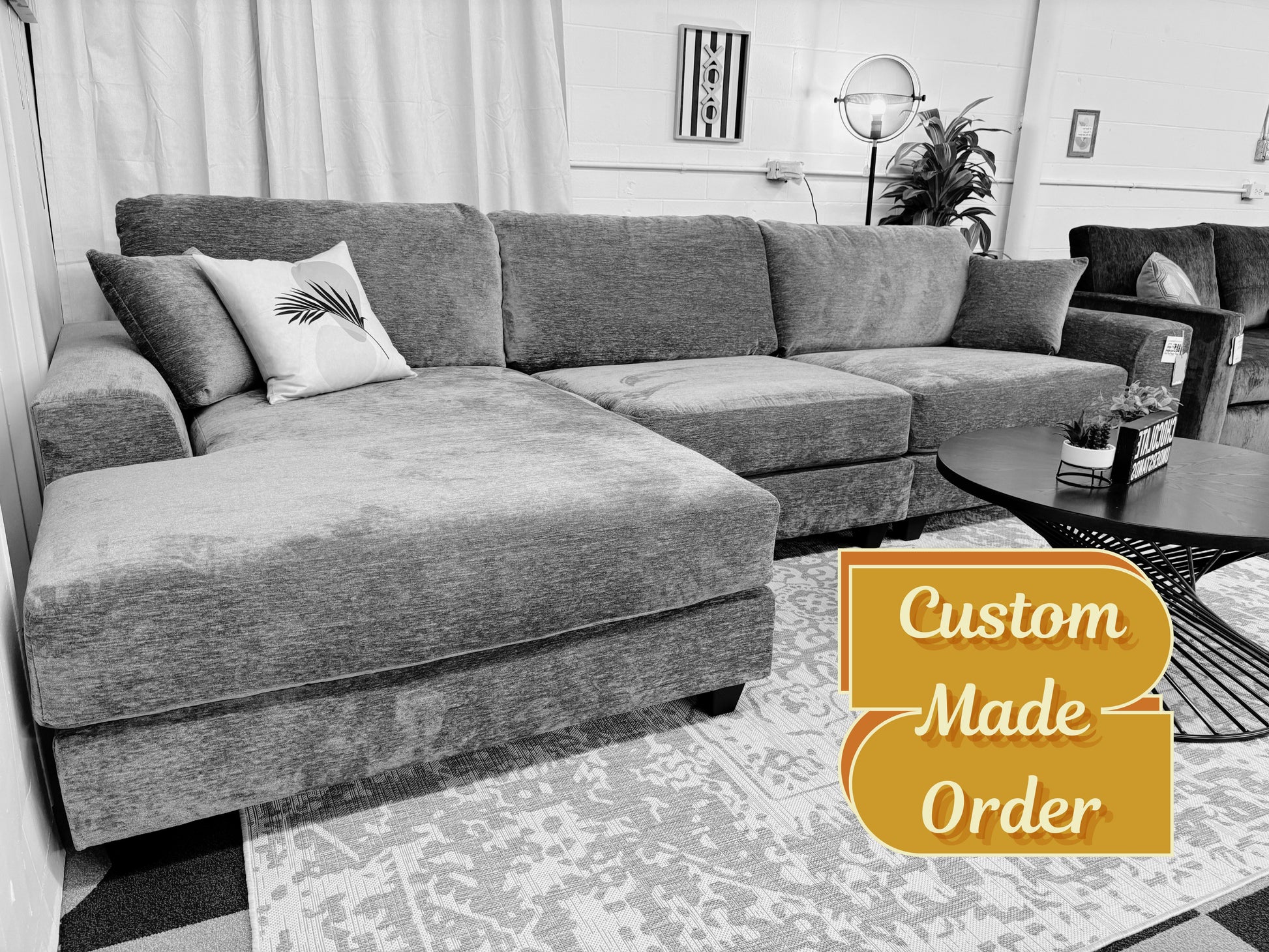 Custom Beaman 3 Piece Chaise Sectional - Reclaimed Elegance