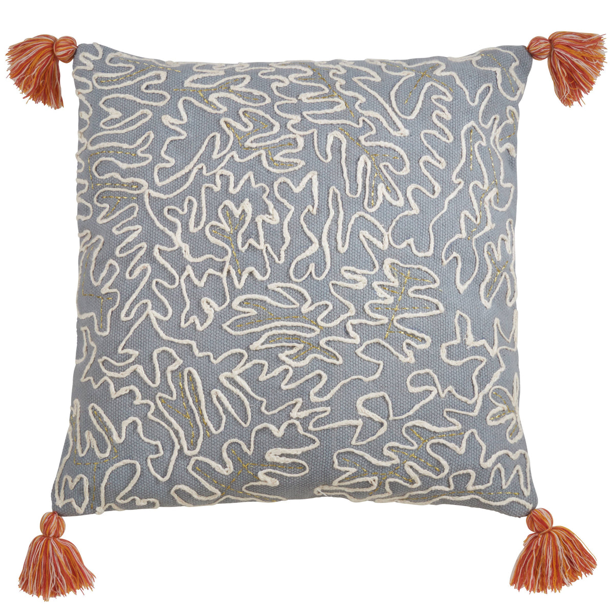 Tasseled Doodle Pillow 22"