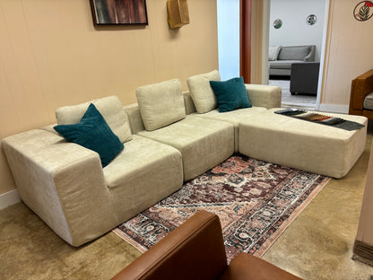 Puffer Couch Sofa + Ottoman