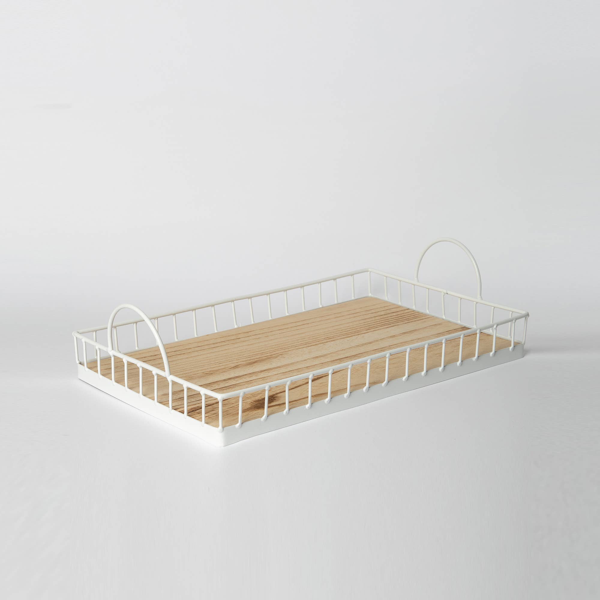 White Wood Serving and Display Tray: Medium - Reclaimed Elegance