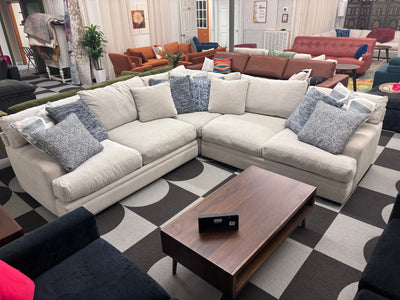 Ivory Cindy Crawford Bedford Park 3 Piece Corner Sectional