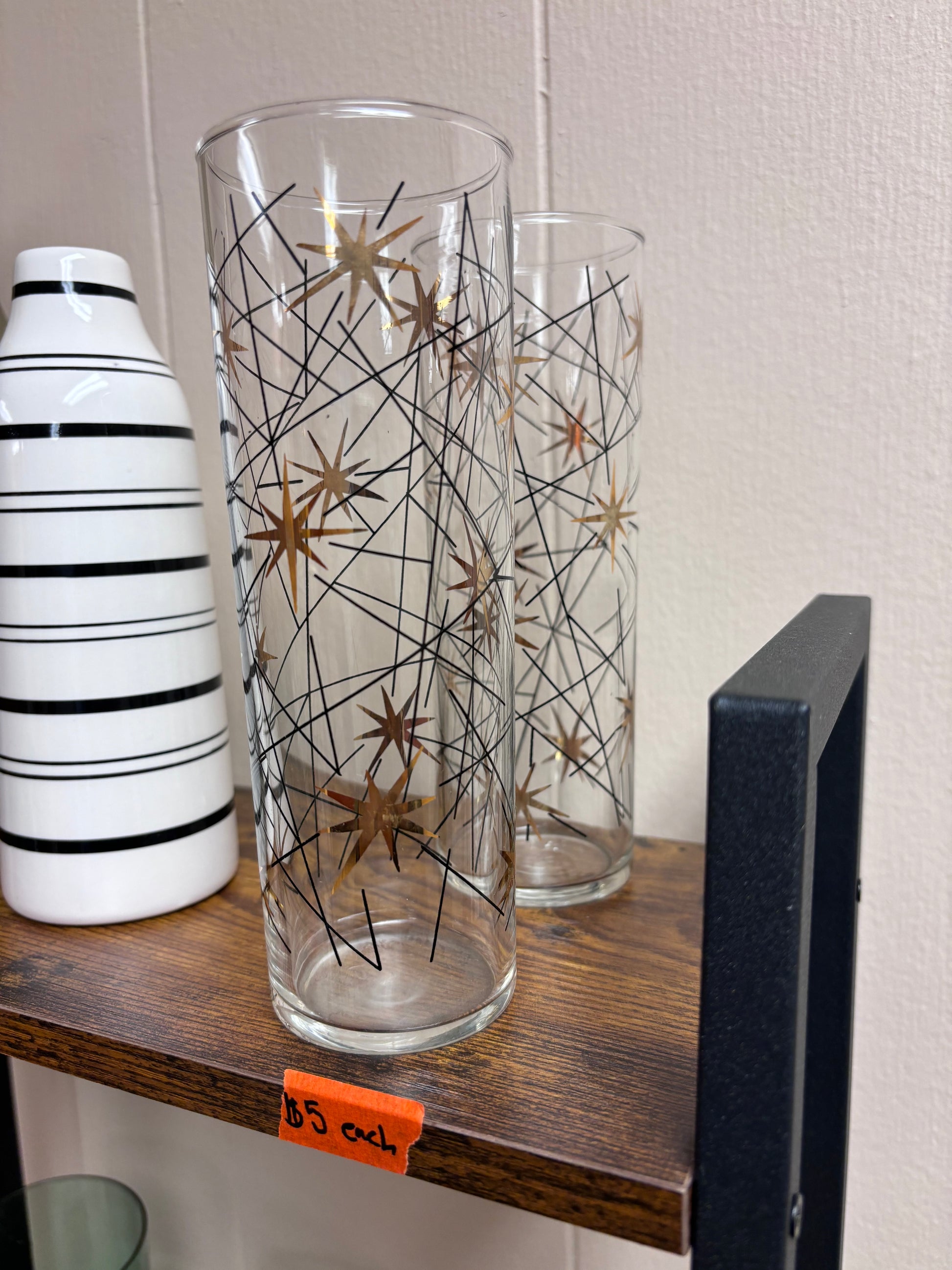 Retro Star Highball Glass - Reclaimed Elegance