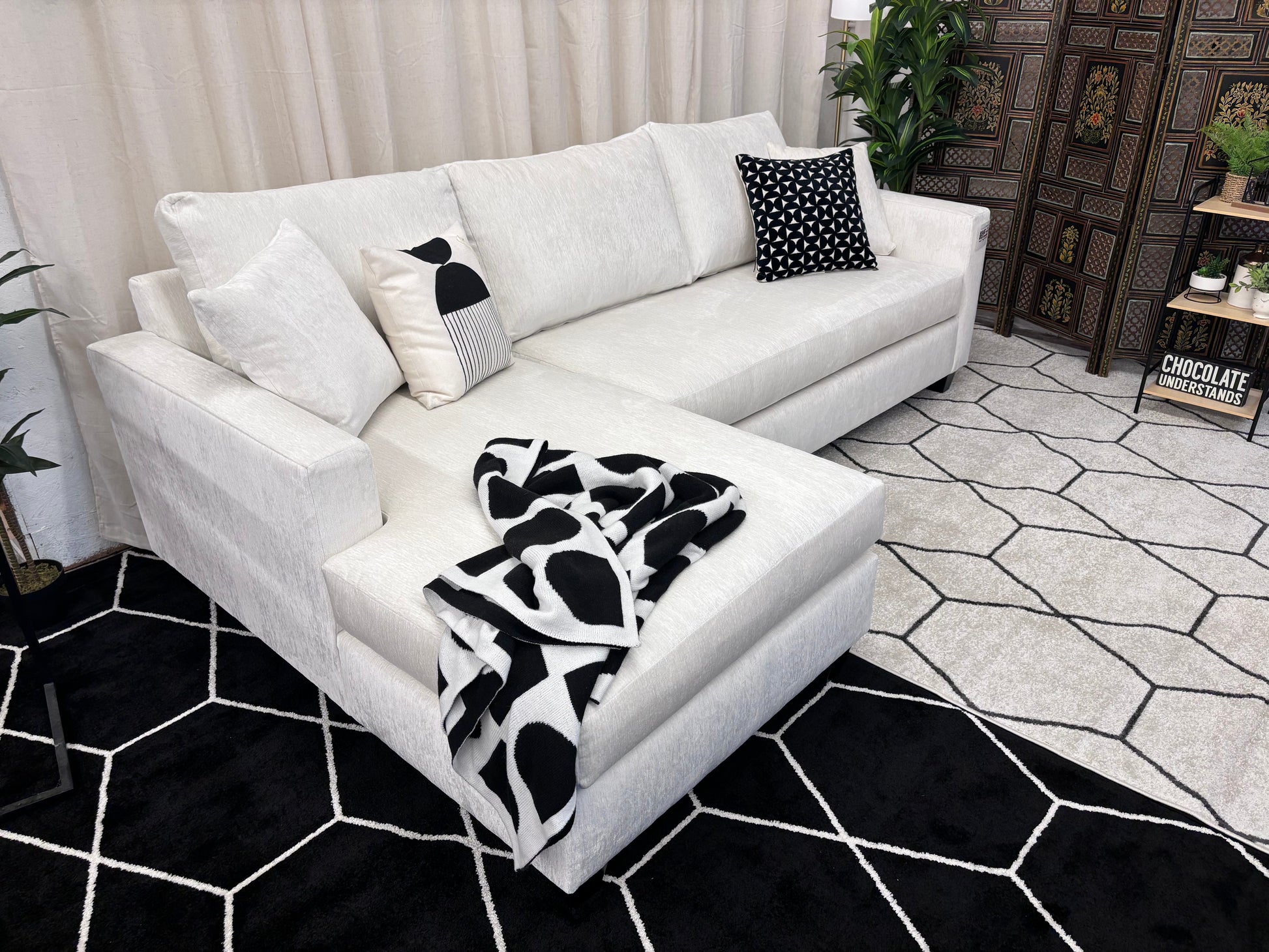 Ivory Cream Harpeth Chaise Sectional - Reclaimed Elegance