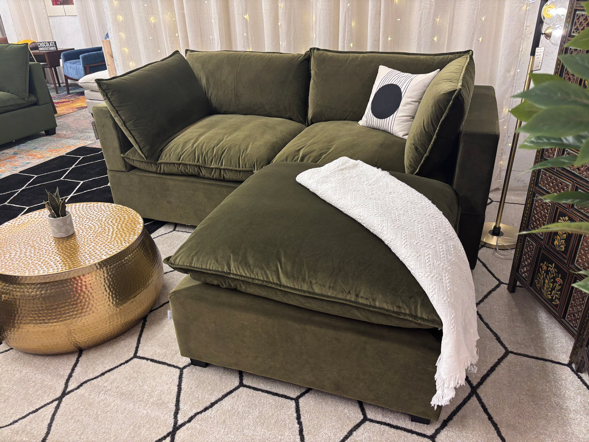 Sage Green Velvet Luna Modular Sectional