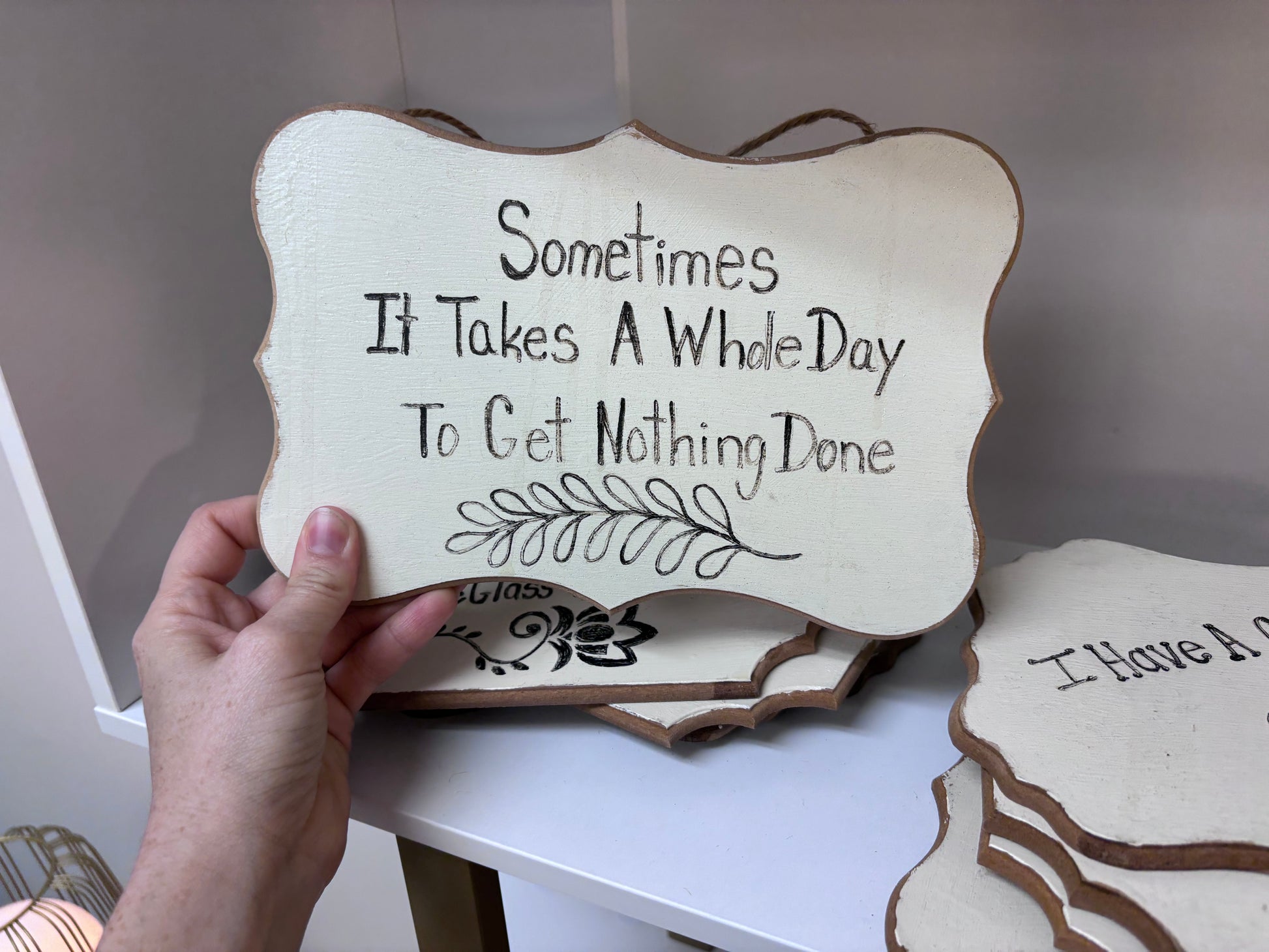 Assorted Small Hang Up Signs - Reclaimed Elegance