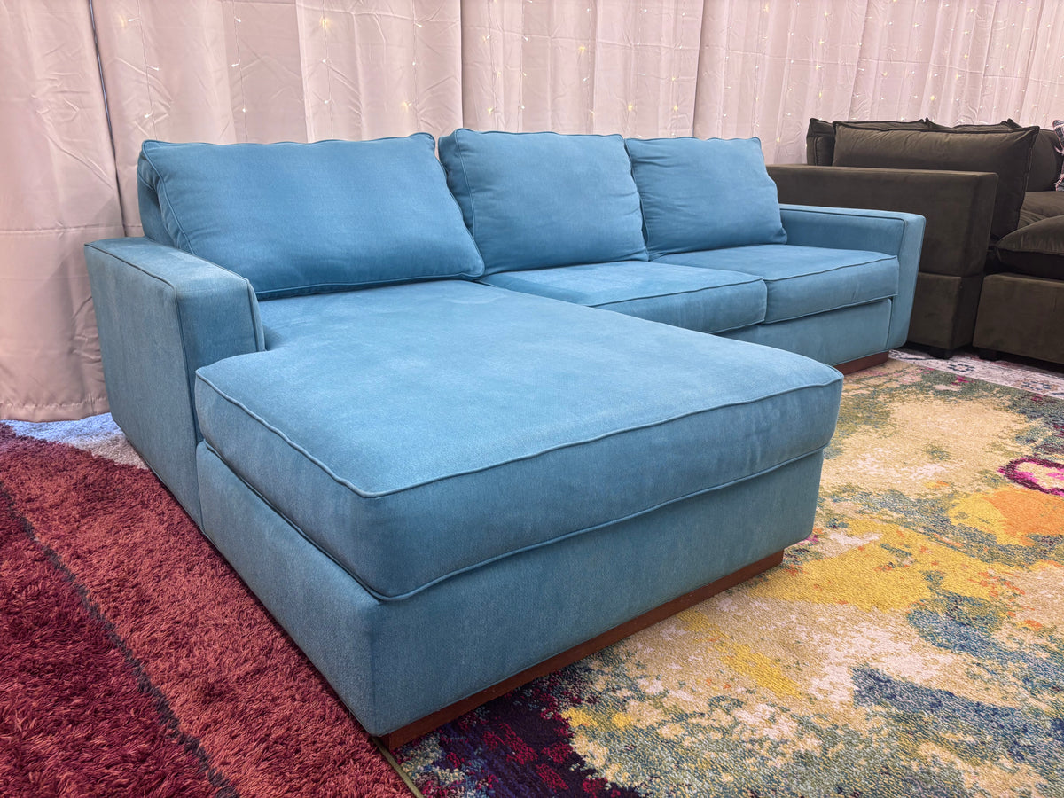 Teal Apt2B Left-Facing Chaise Sectional