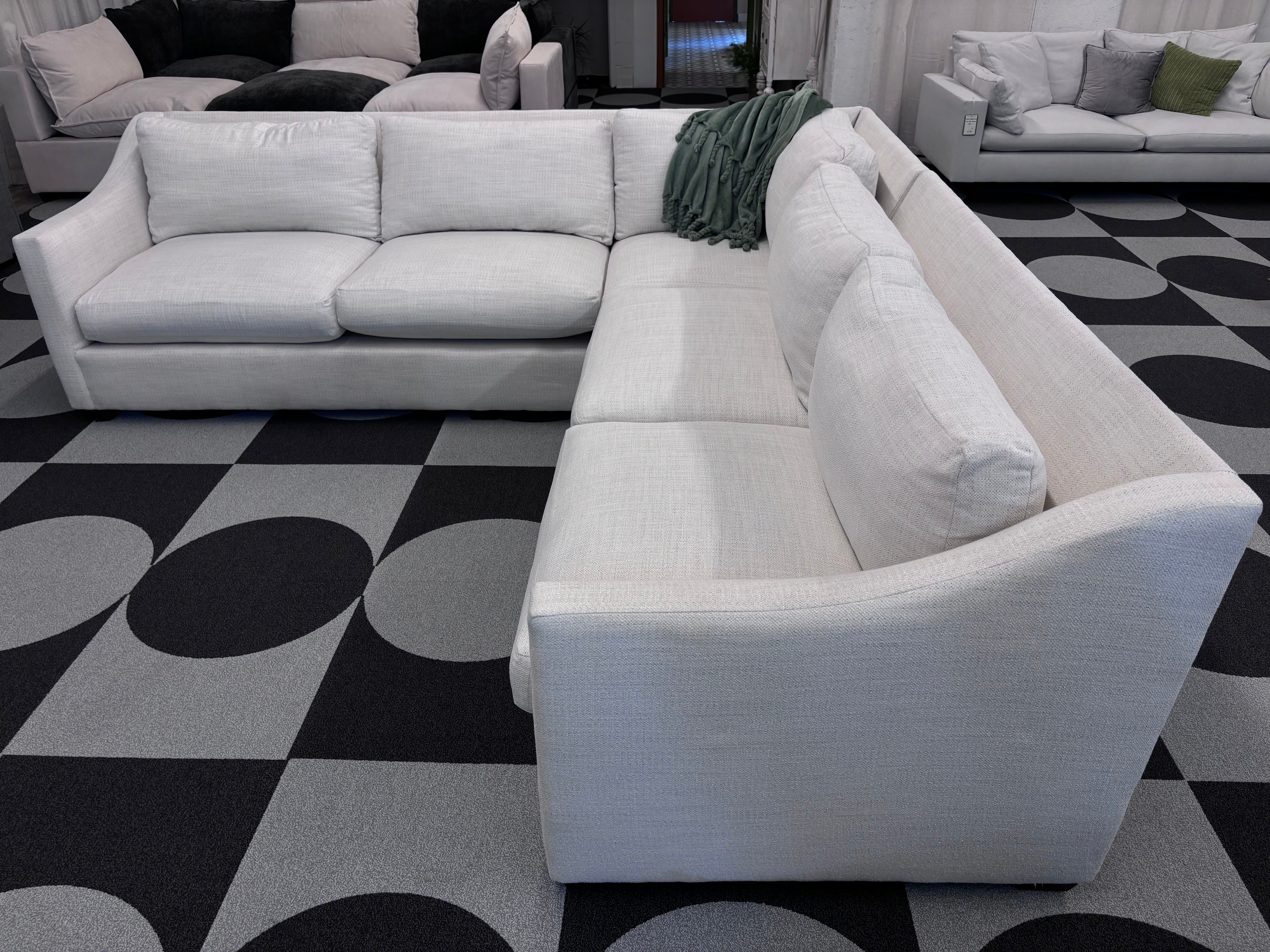 Textured Ivory Rowe Furniture 2 piece Corner Sectional