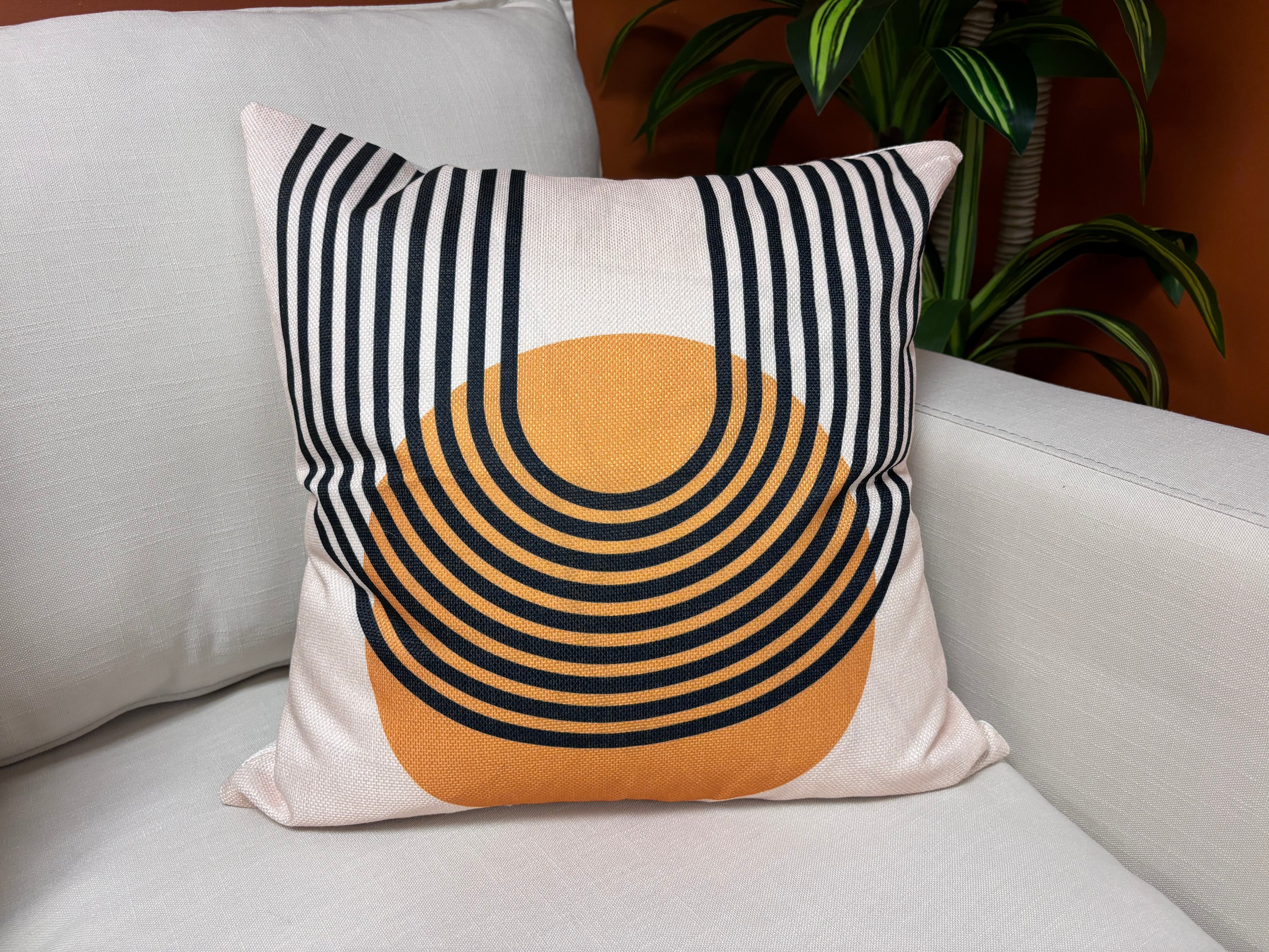 Black & Orange MCM Style 3 Pillow