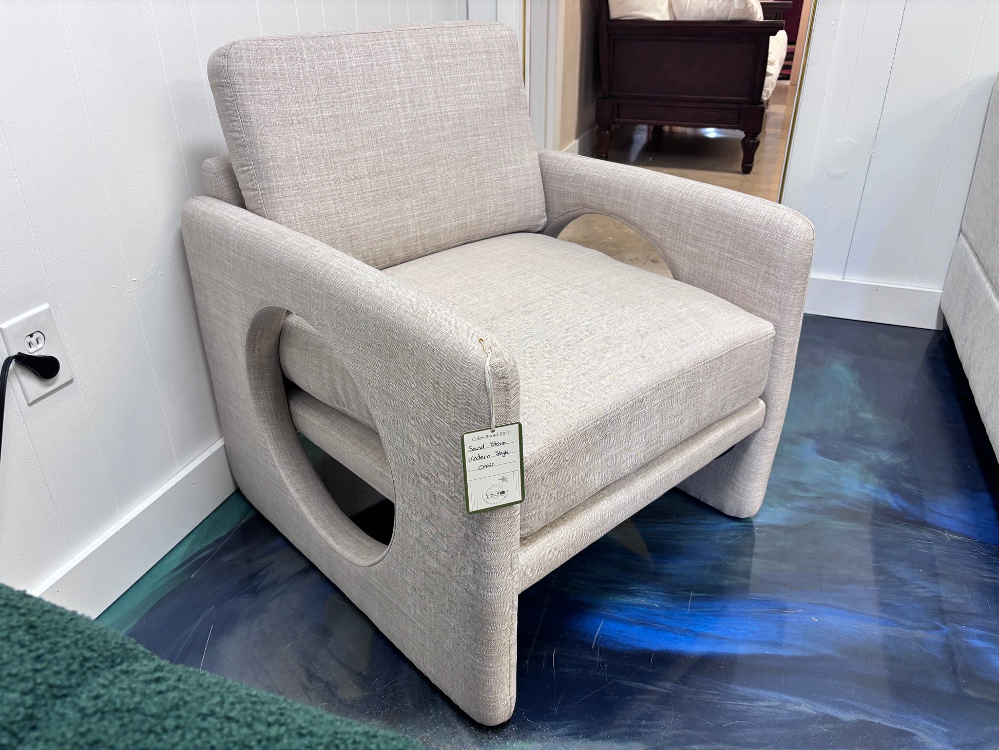 Sandstone Modern Retro Chair - Reclaimed Elegance