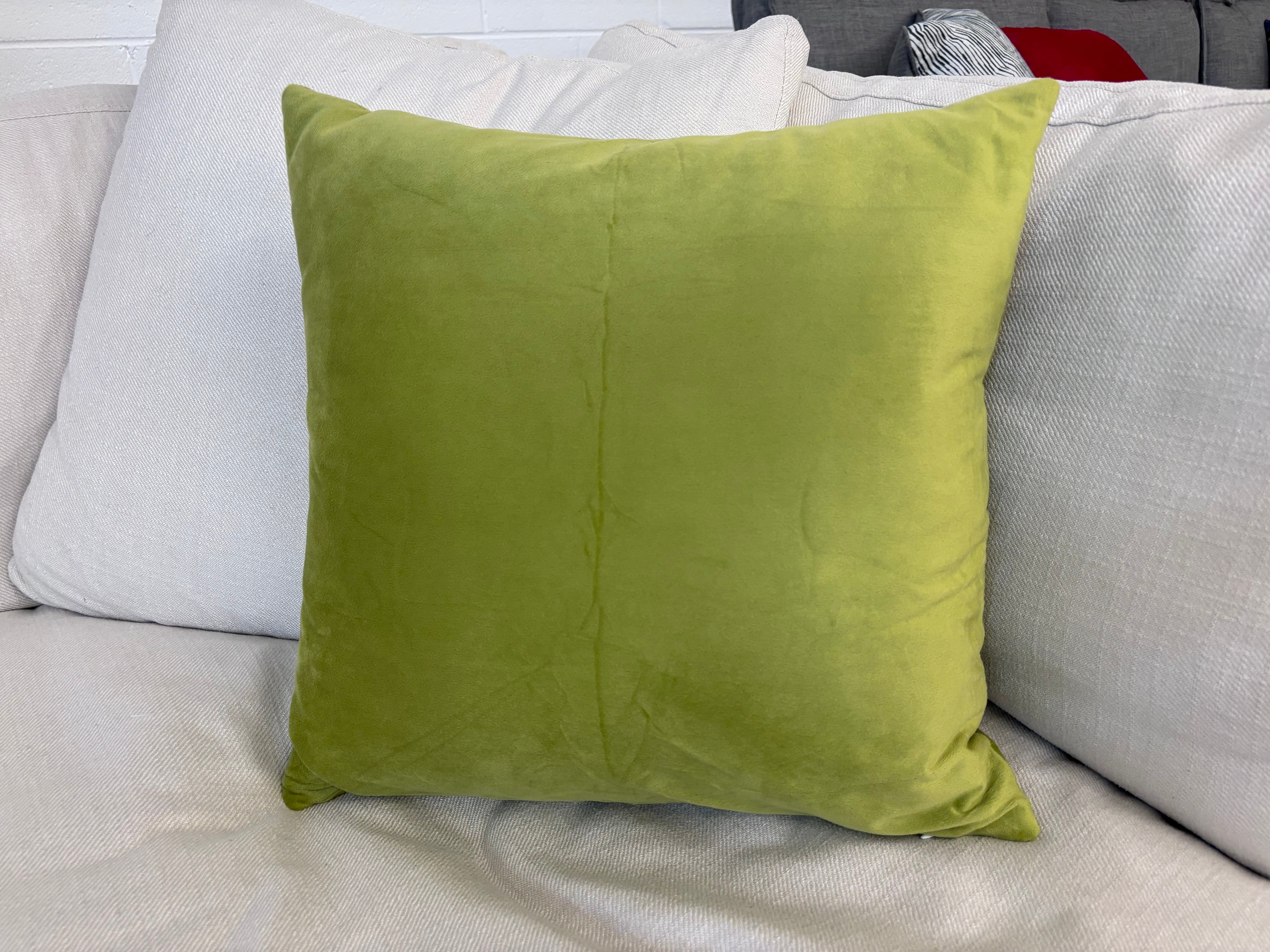 Lime Green Velvet Pillow