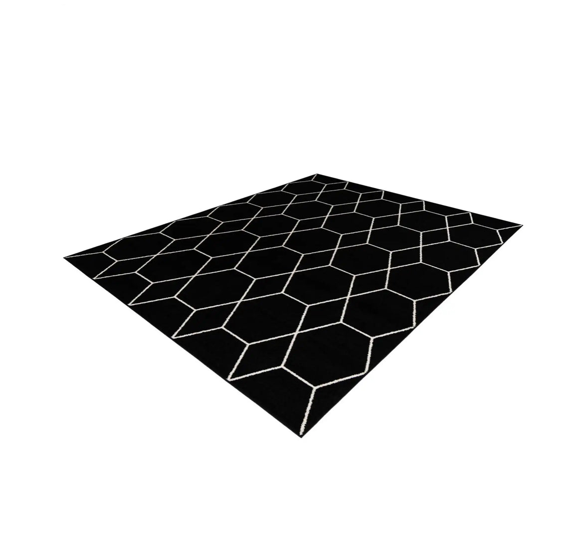 Black 7'10x10' Trellis Frieze Rectangle Rug - Reclaimed Elegance