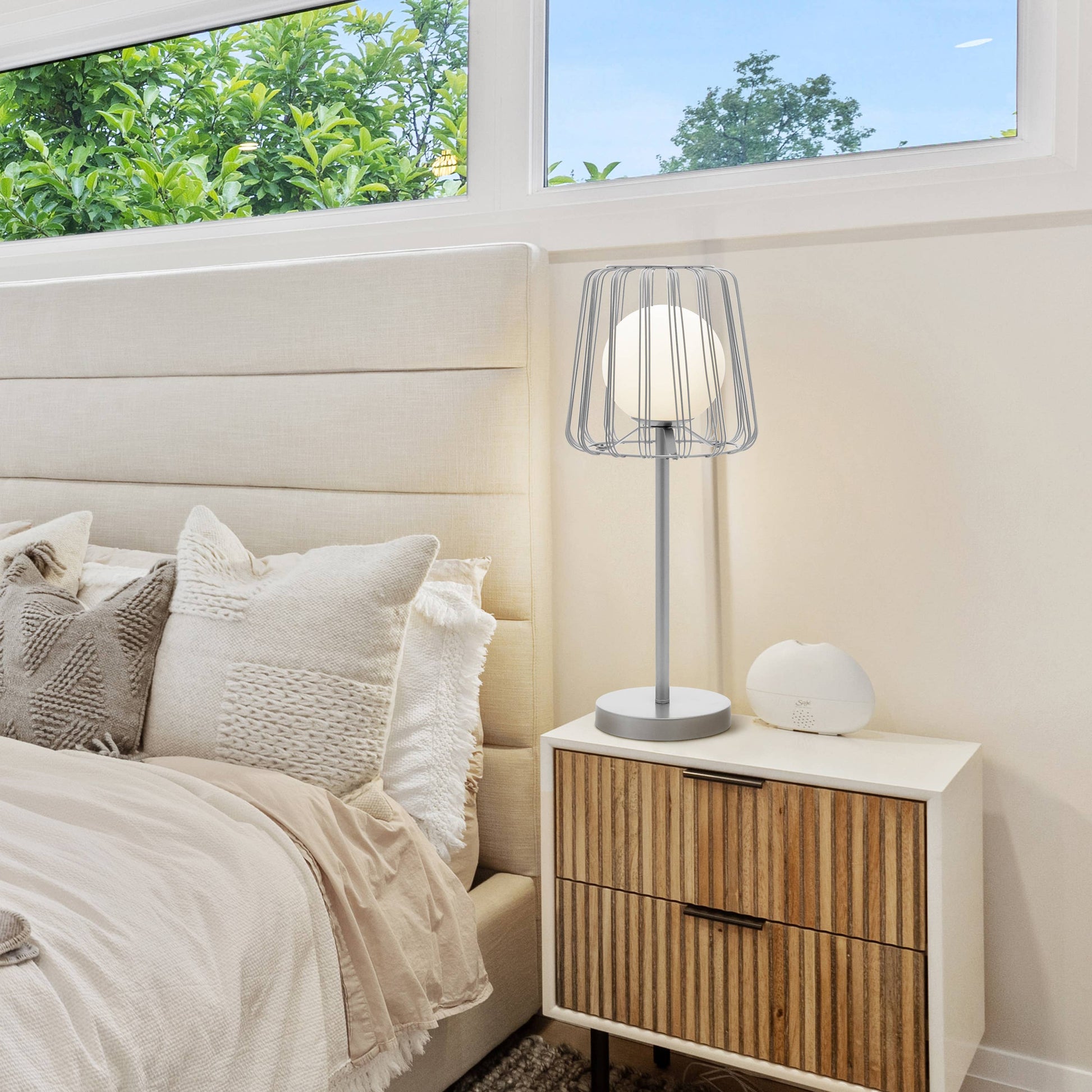 Gold Lucai Caged Globe Shade Table Lamp - Reclaimed Elegance