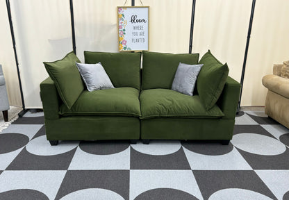 Olive Green Velvet SKY 2.0 Modular 2 Seater Sofa