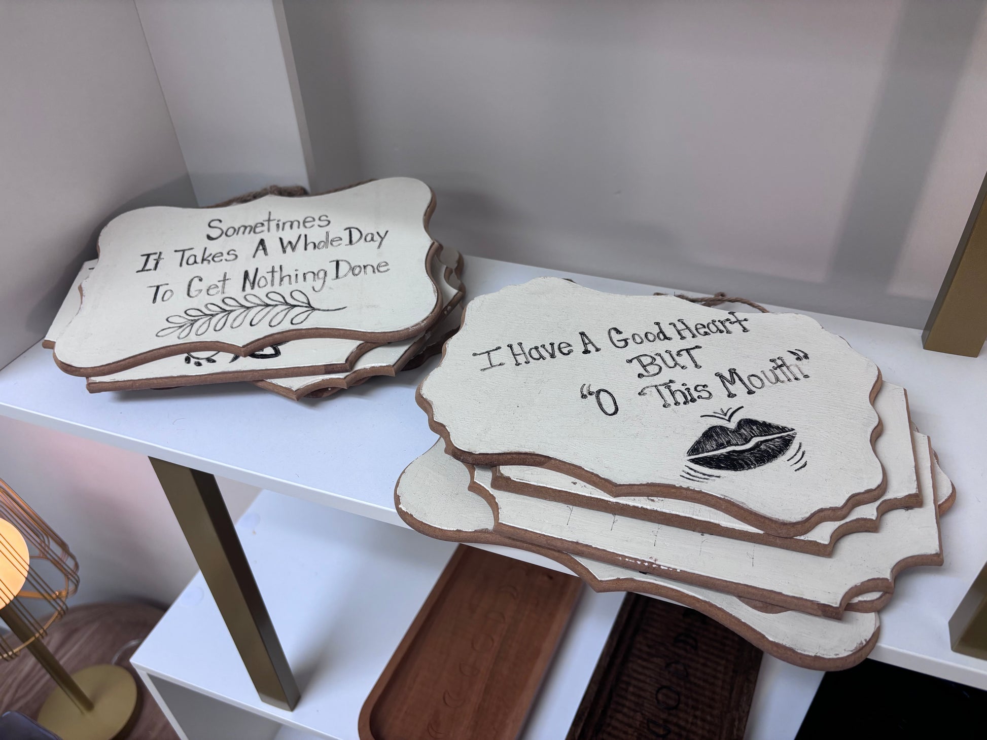 Assorted Small Hang Up Signs - Reclaimed Elegance