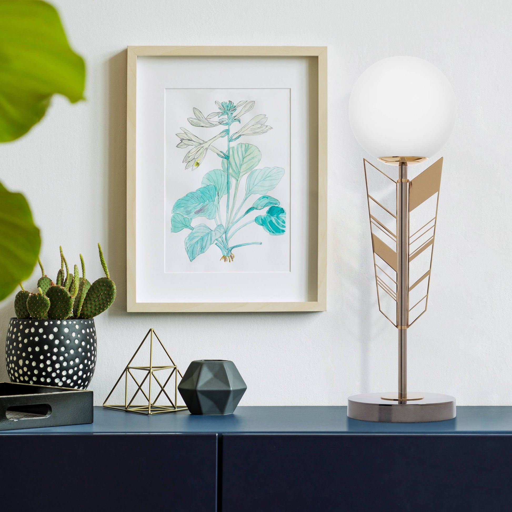 Gold & Silver Jessie Globe Shade Table Lamp - Reclaimed Elegance