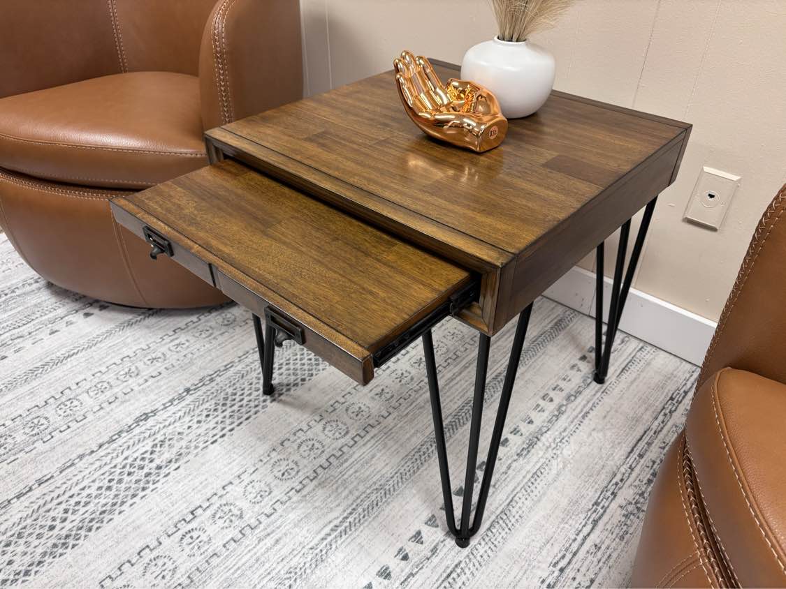 Walnut Boone End Table - Reclaimed Elegance