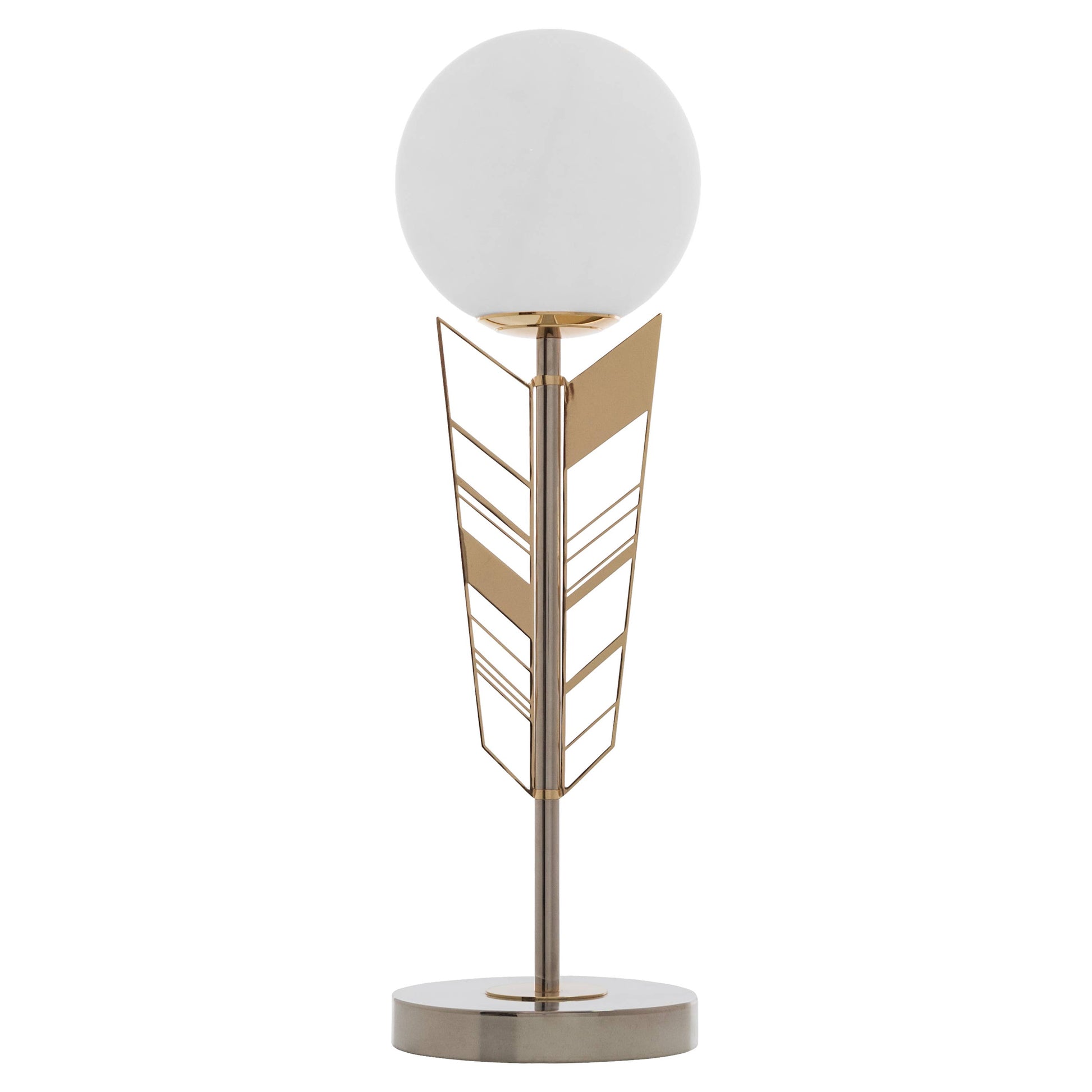 Gold & Silver Jessie Globe Shade Table Lamp - Reclaimed Elegance