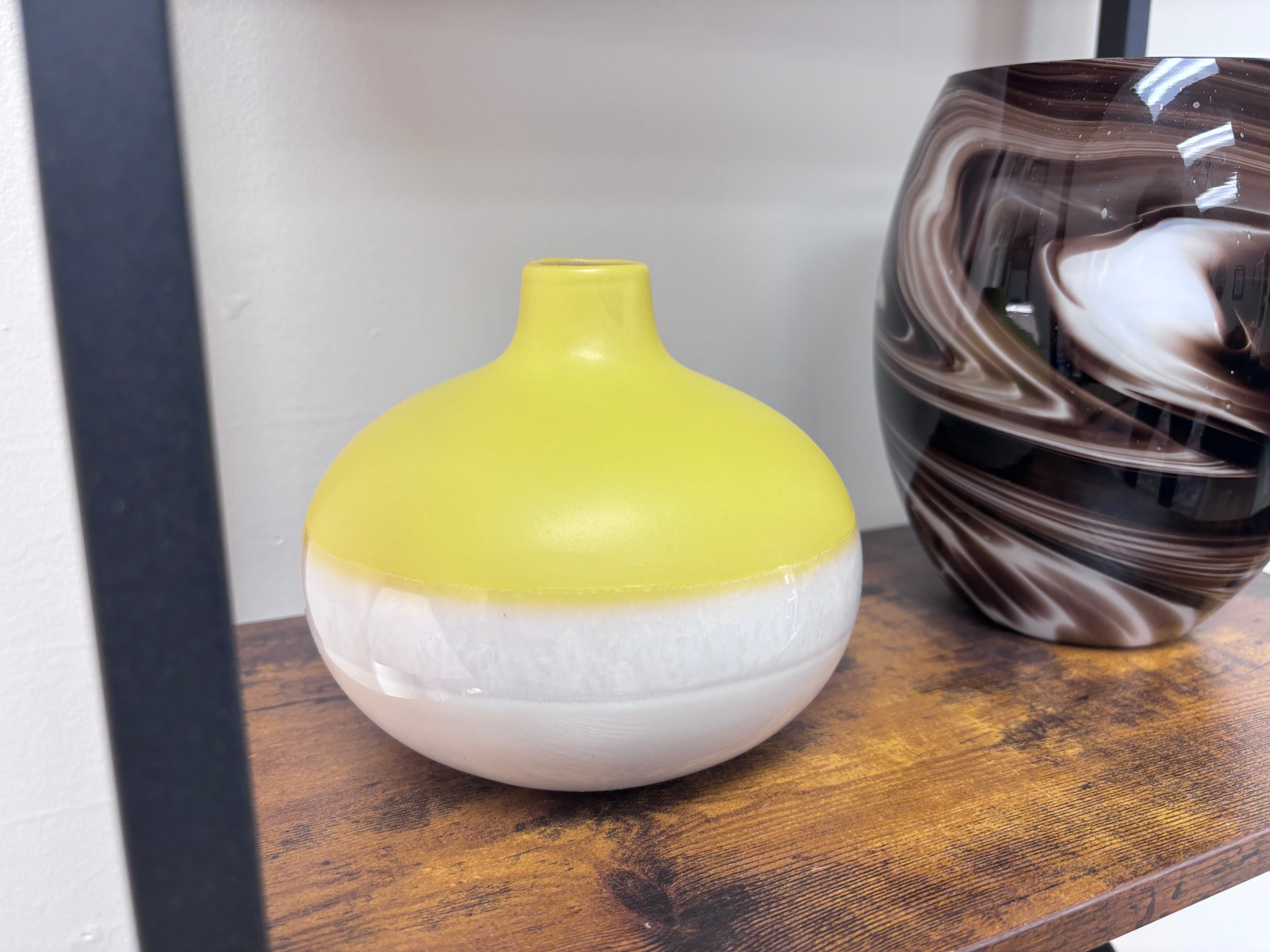 Sunshine Yellow Tri-toned Vase - Reclaimed Elegance