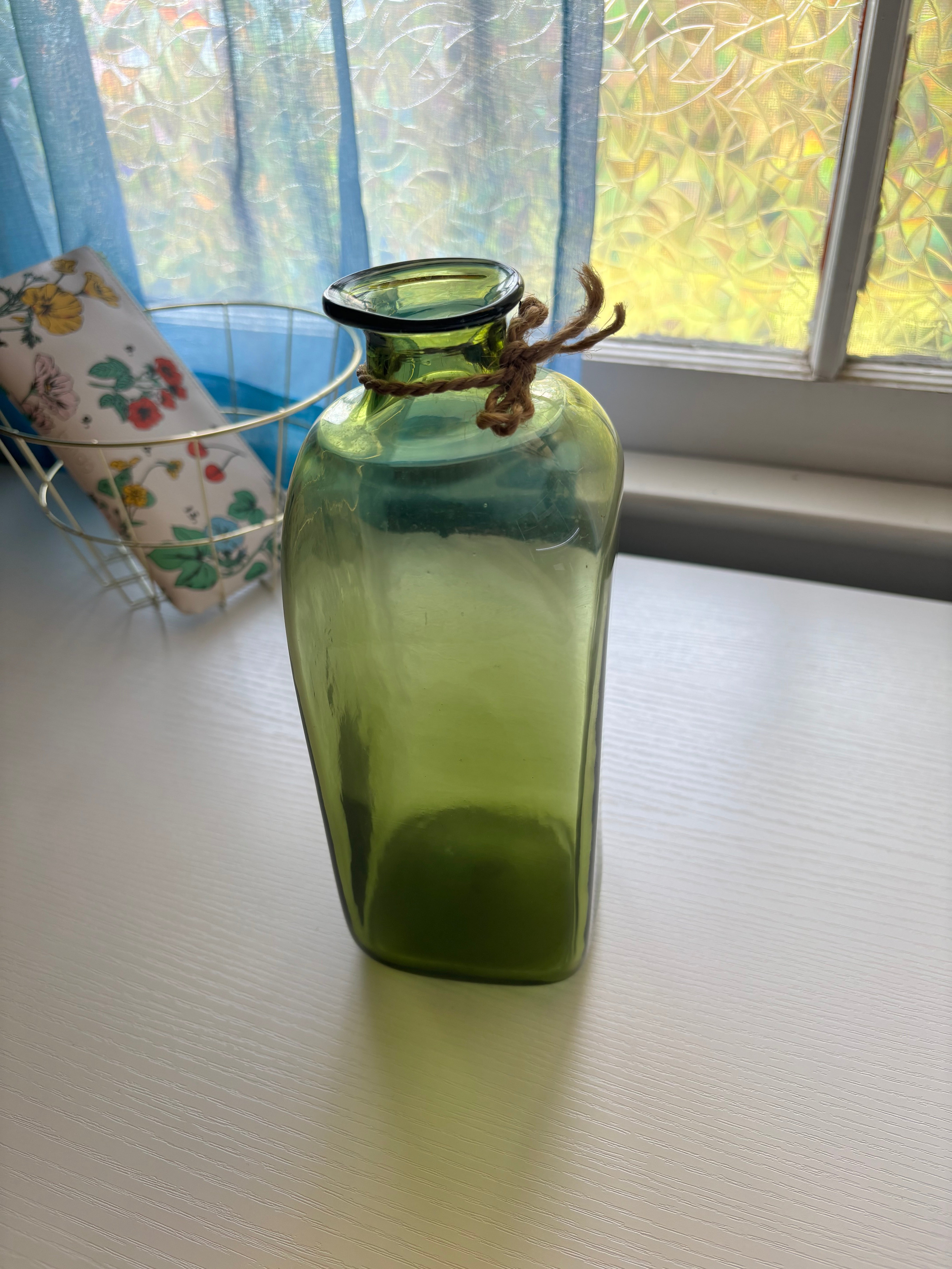 Olive Vase with Ropetie - Reclaimed Elegance