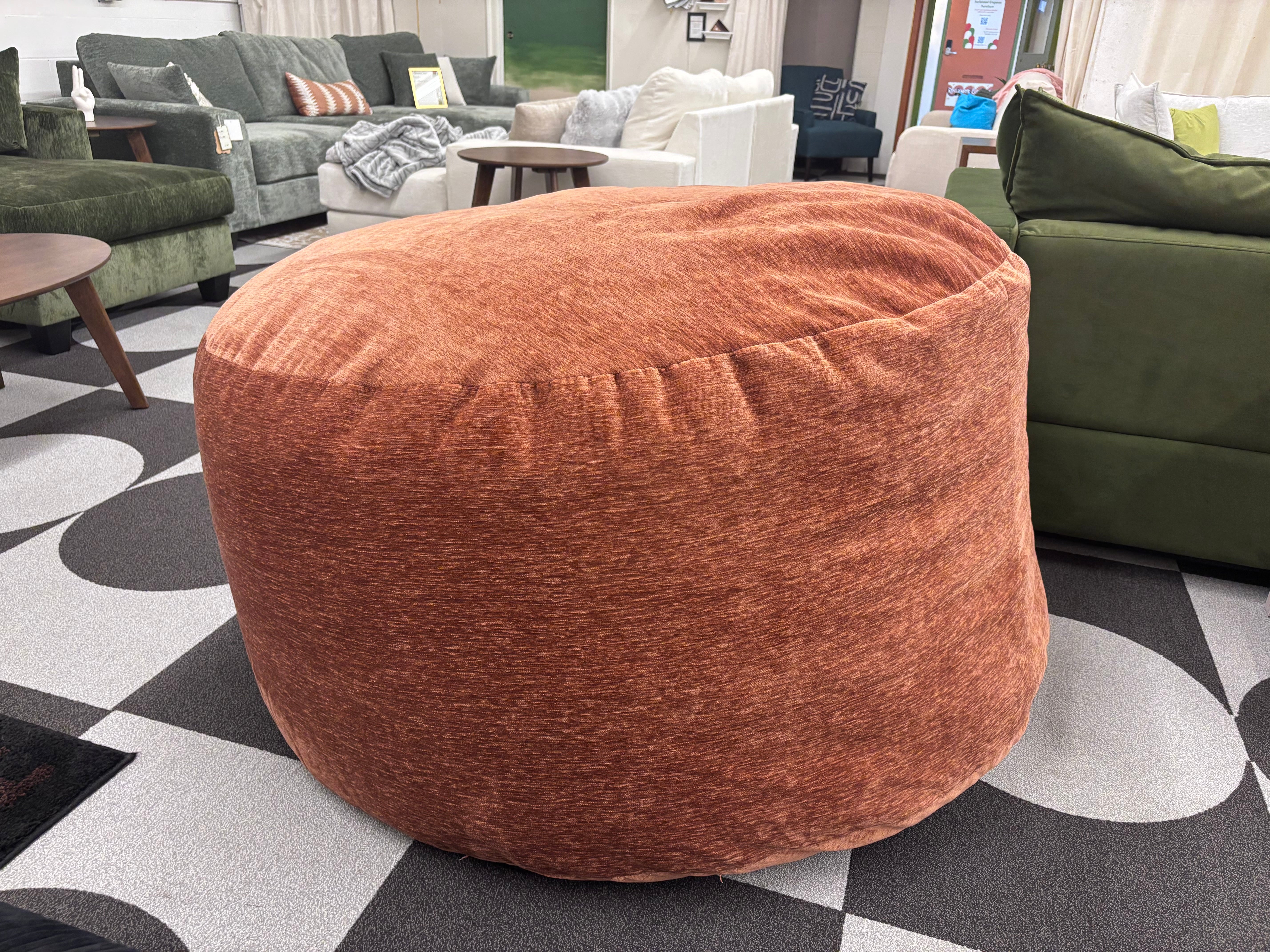 Burnt Sienna Upcycled Giant Beanie Bag - Reclaimed Elegance