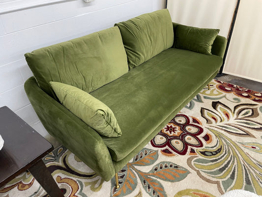 Olive Velvet Park Sofa