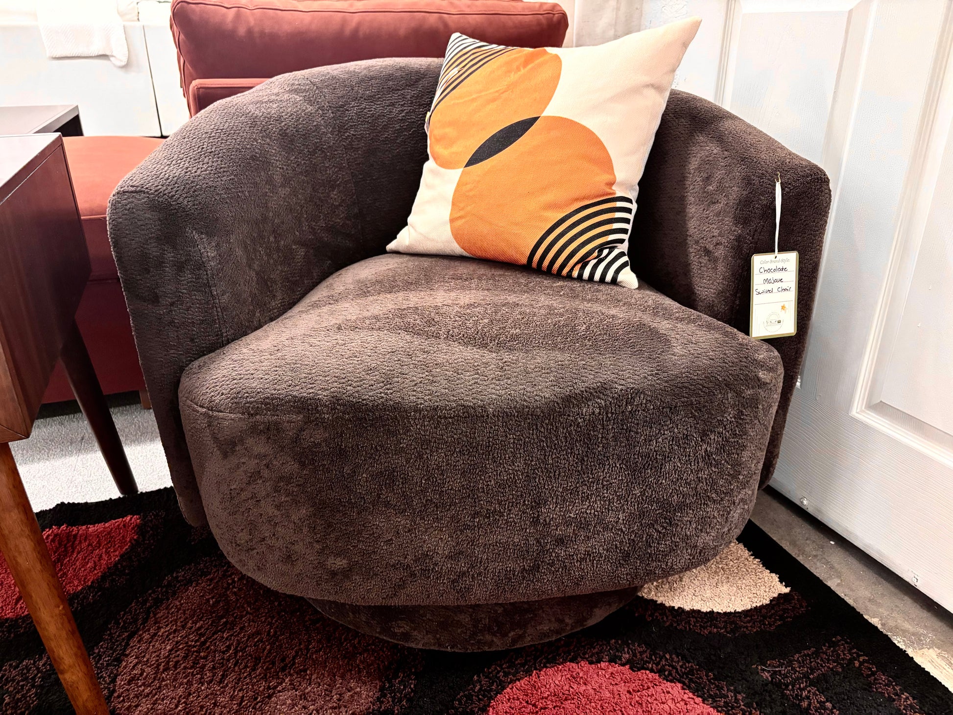 Chocolate Mojave Swivel Chair - Reclaimed Elegance