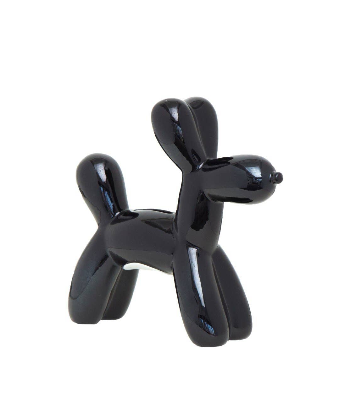 Black Mini Ceramic Dog Piggy Bank - 7.5" tall - Reclaimed Elegance
