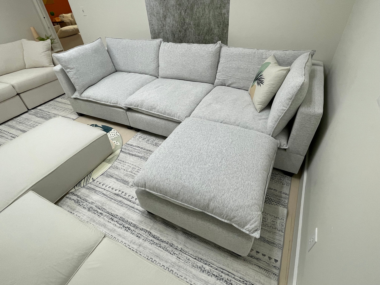 Pastel Grey SKY Modular Cloud Sofa + Ottoman